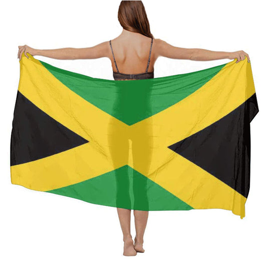 womens Swimwear Cover up Beach Sarong Wrap Jamaican Flag Scarf YongColer