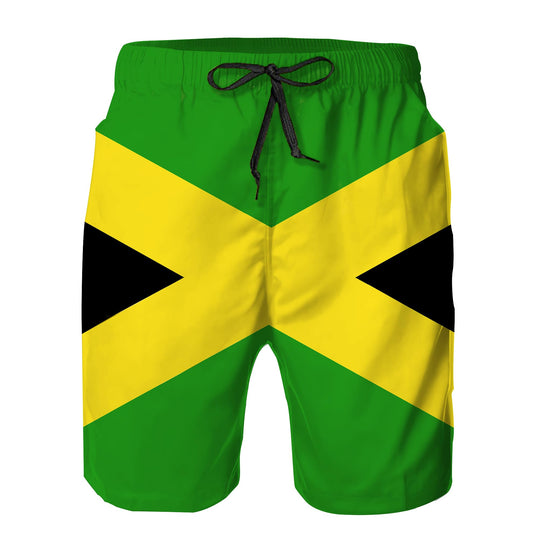 Heucapc Men's Board Shorts Jamaican Flag Quick Dry Swimming Trunks Jamaican Style Swim Trunks Summer Beach Shorts XL Heucapc