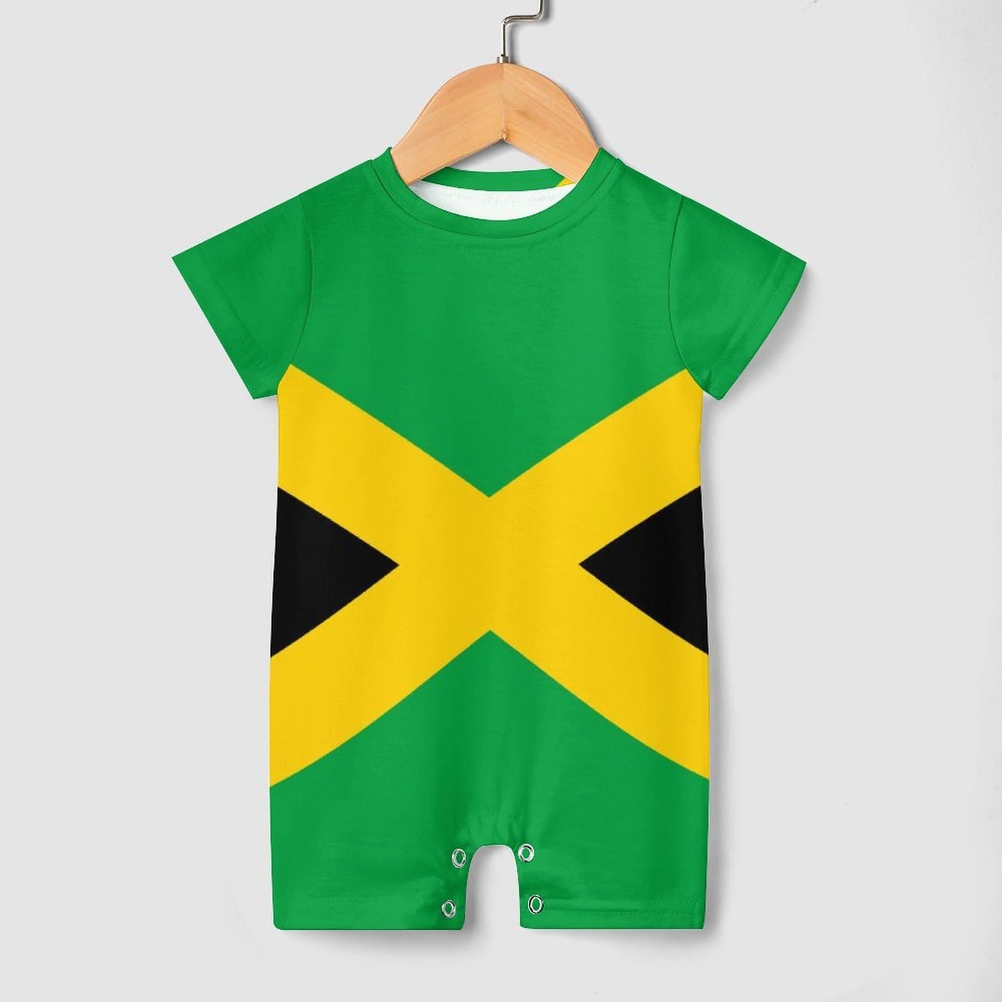 AuHomea Jamaican National Flag Newborn Baby Romper Clothing Cute Infant Short Sleeve Clothes Jumpsuit Playsuit One Piece Outfit for 18-24M Boy Girl AuHomea