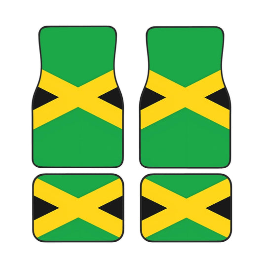 Car Foot Mat Set of 4 Pieces Universal Floor Liner Car Accessories Fits Most Cars, Trucks, Vans, sedans, SUVs Jamaica Flag Pattern YYHHAOFA