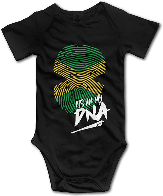 It's in My DNA Jamaican Baby Climbing Short Sleeve Onesie 0-6 Month Black Pengshiliu