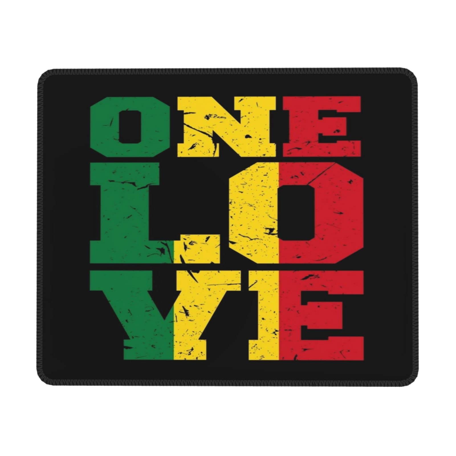 Reggae Music Rasta One Love Mouse Pad, Computer Decoration for Gamers, Suitable for Gaming, Work, Office, Rubber Non-Slip Mouse Pad Burloe