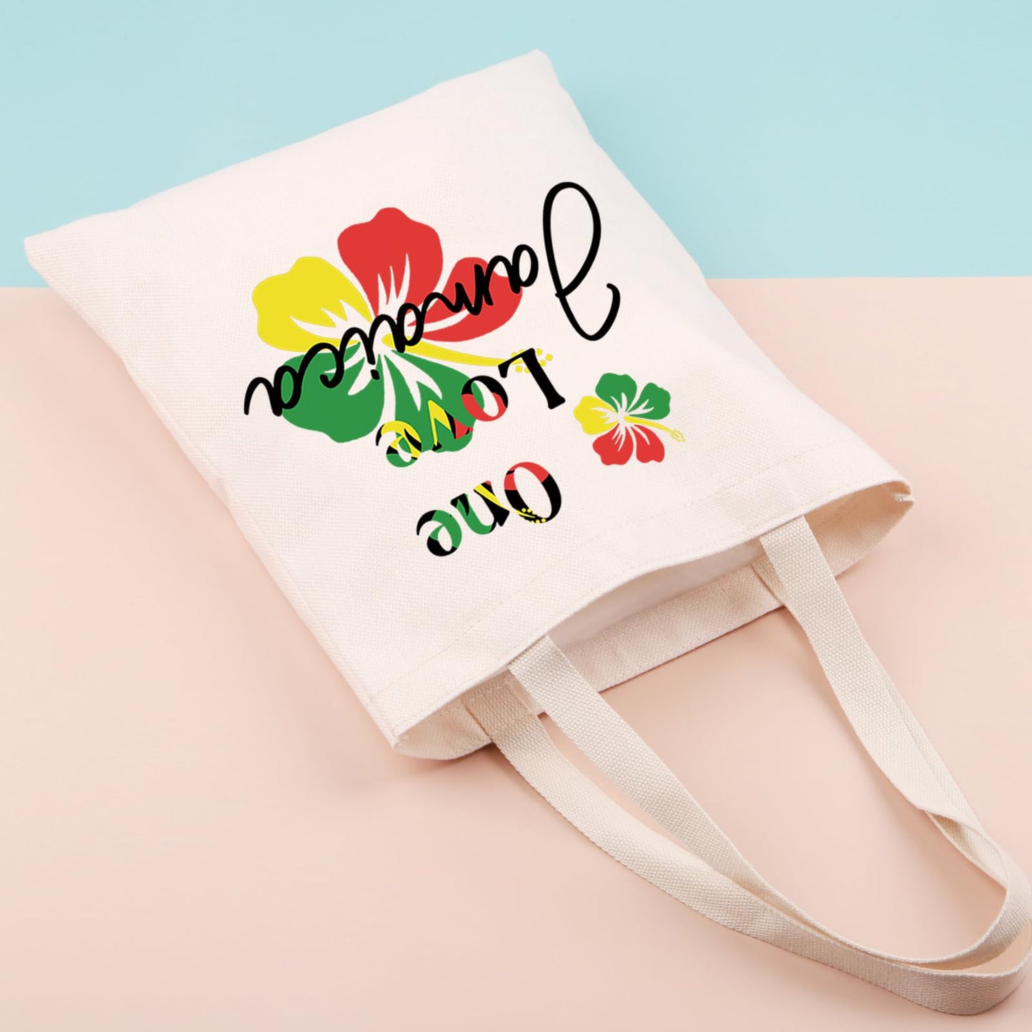 JNIAP Jamaica Tote Bag Jamaica Gift For Women Jamaica Vacation Beach Handbag Grocery Bag One Love Jamaican Souvenirs Gift(one love) JNIAP