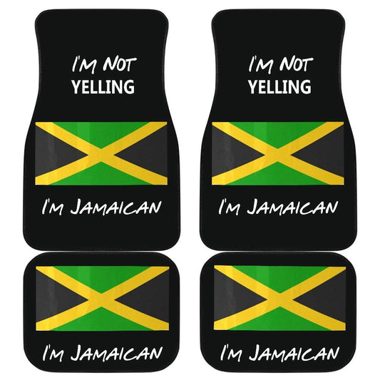 CHICKYSHIRT Im Not Yelling Im Yamaican Reggae Rasta Caribbean Music Pride Flag, Customized Car Floor Mat, Universal Fit Auto Floor Mat Set of 4, Fit Most Vehicle, Cars, Sedan, Truck, SUV (Style 3) CHICKYSHIRT