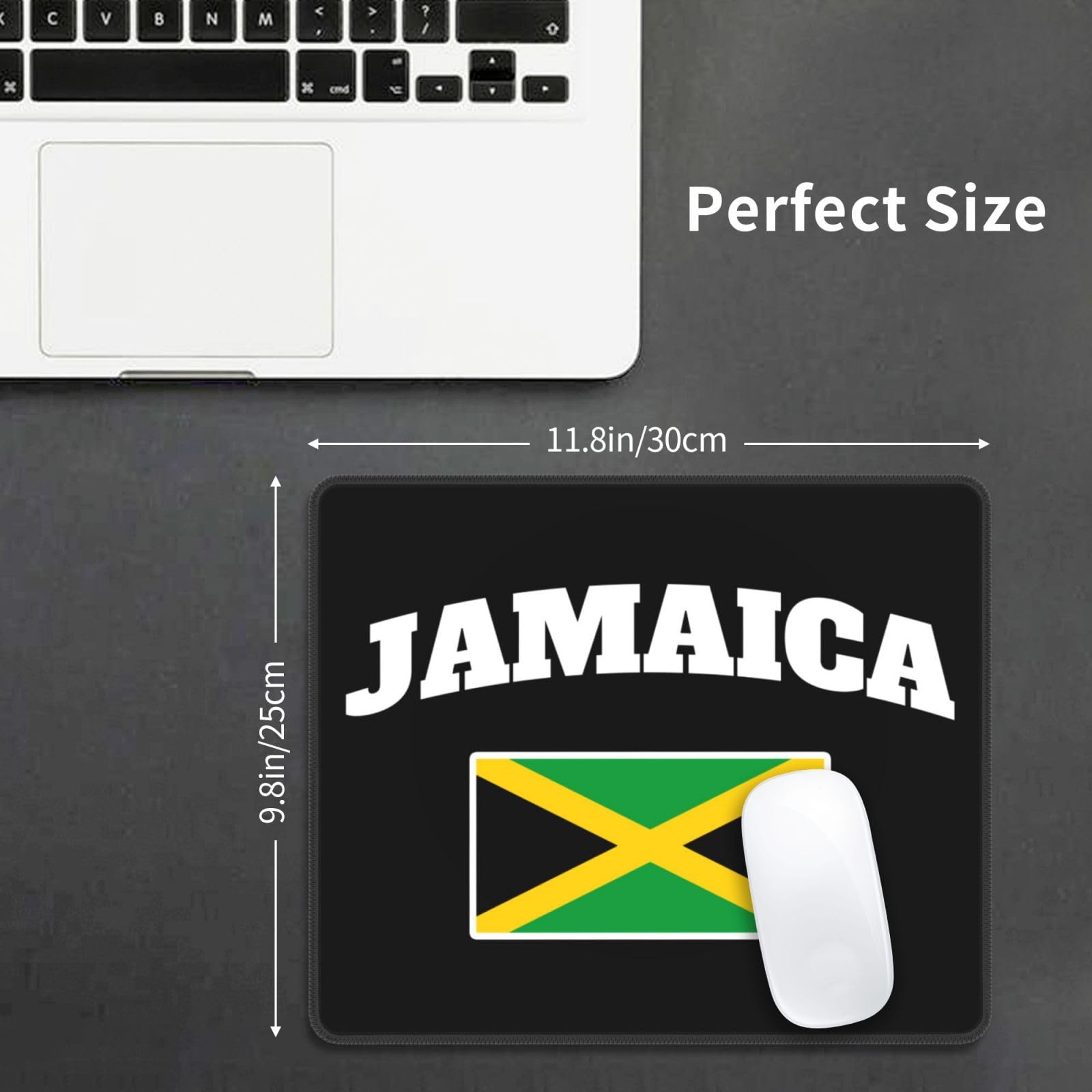 Jamaican Jamaicans Jamaica Flag Square Applicability Strong Mouse Pad Non-Slip Rubber Base Office Accessories Desk Decor Bneoip