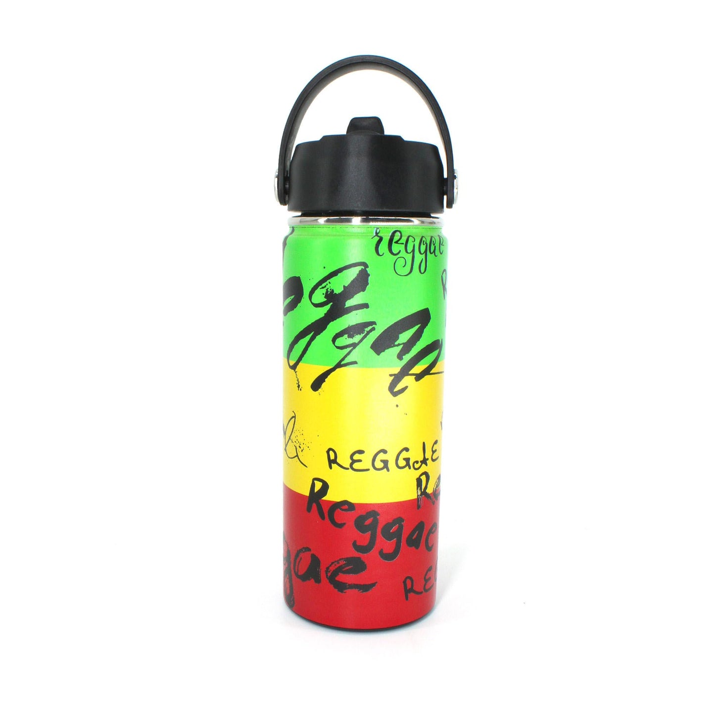 18oz Tumbler with Straw cap Stainless Steel Vacuum Insulated Double Wall Travel Tumbler Coffee Mug Jamaican Flag Reggae Rasta Caribbean(Reggea） RGYLION