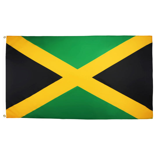 AZ FLAG - Jamaica Flag - 2x3 Ft - Light Polyester Jamaican Banner with Two Brass Eyelets - Fade Resistant - Vivid Colors - 2' x 3' Feet - 90x60 Cm AZ FLAG