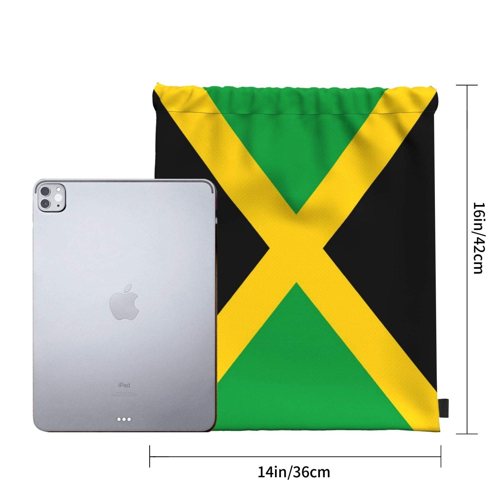 Dujiea Drawstring Backpack, Jamaica Flag Gym Bag Sackpack Cinch Sports Backpack For Men Women Shopping Yoga Swimming Traveling Dujiea