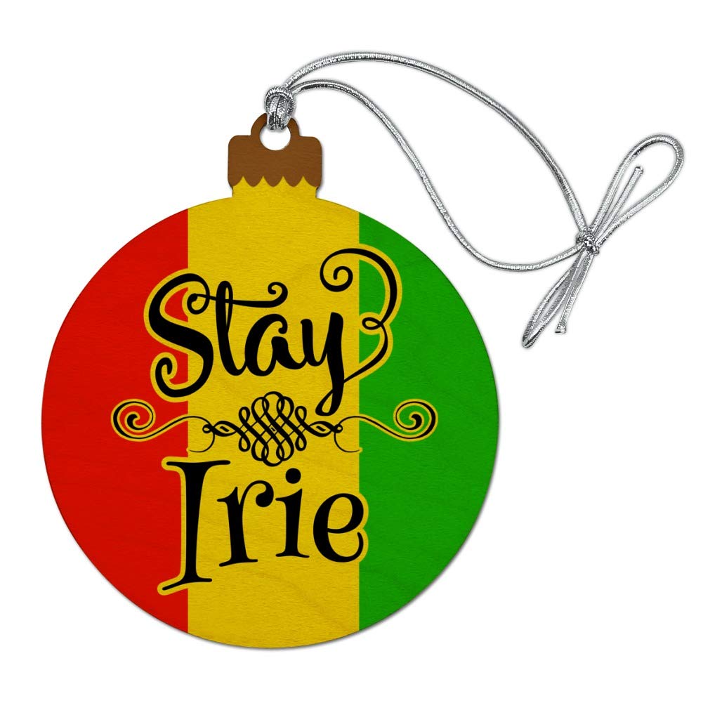 GRAPHICS & MORE Stay Irie Rastafarian Flag Wood Christmas Tree Holiday Ornament GRAPHICS & MORE