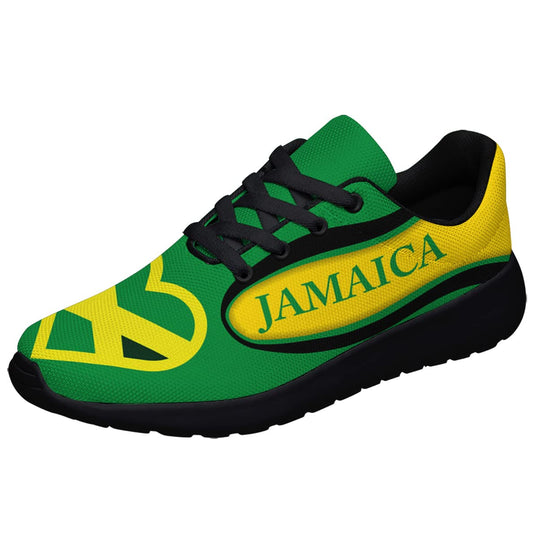 Jamaican Flag Heart Shoes Mens Womens Running Sneakers Comfortable Tennis Golf Jamaican Reggae Shoes Gifts for Her,Him Black Size 7 Sonzj-II