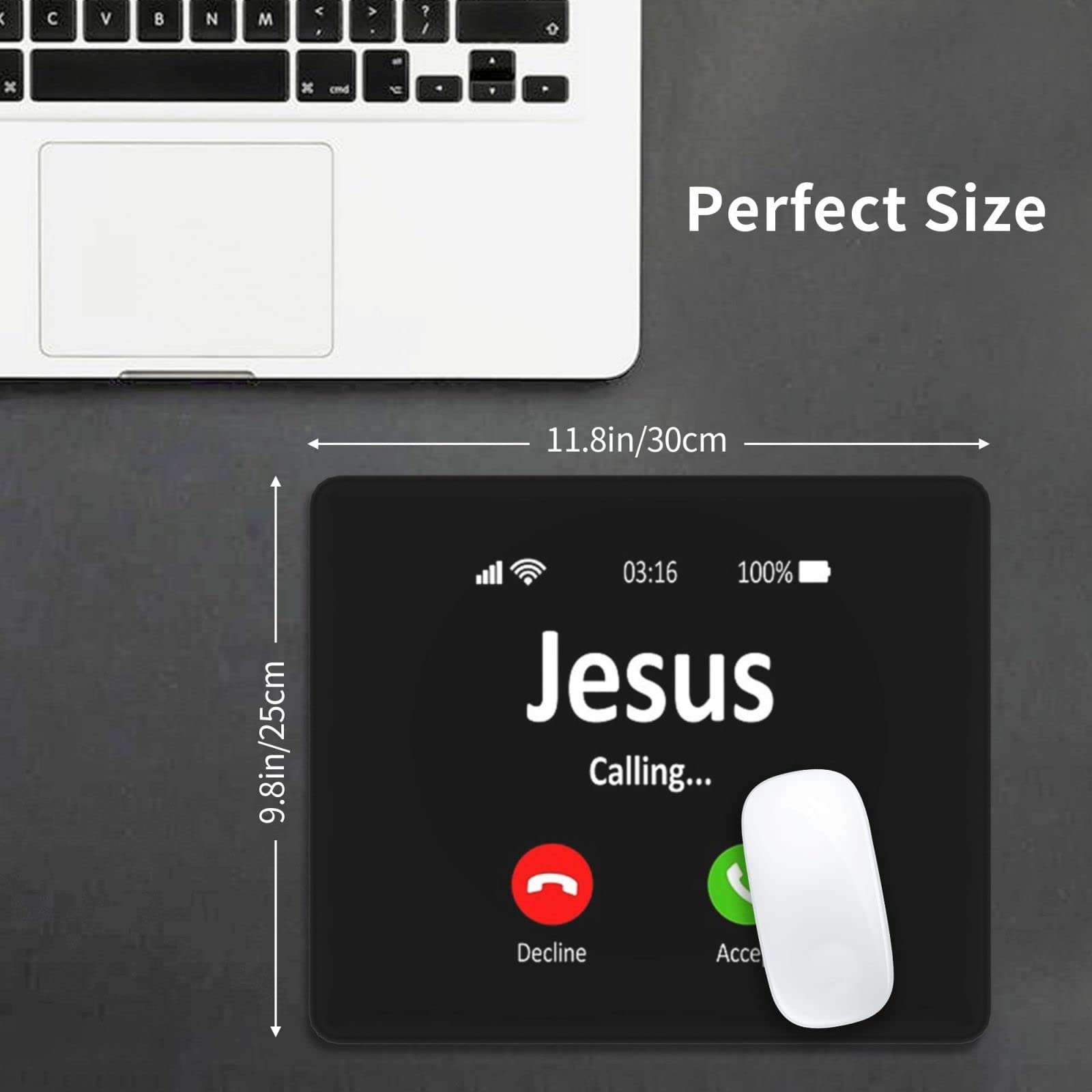 Jesus Waymaker Mousepad Jesus Mouse Pad Waterproof Soft Mousepads for Computer YYDSZJT