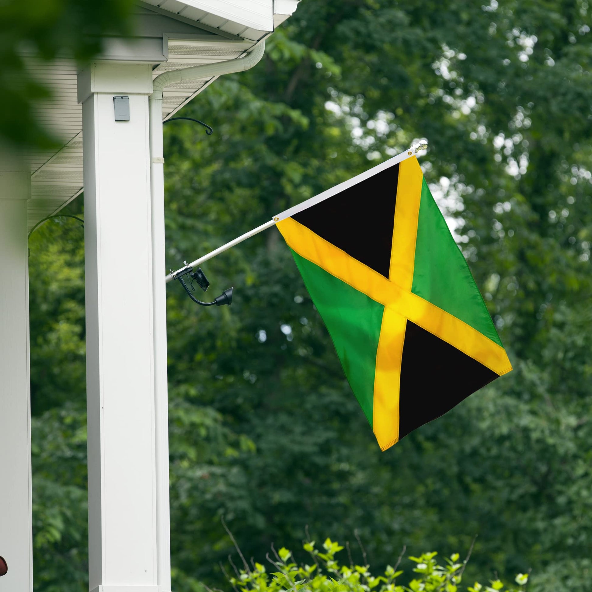 XIFAN Premium Nylon Jamaica Jamaican Flag 3x5 Outdoor, Double Sided Heavy Duty 210D Nylon Jamaican National Country Flags, Strongest Longest Lasting with Sewn Stripes/4 Stitch Hemming/Brass Grommets XIFAN