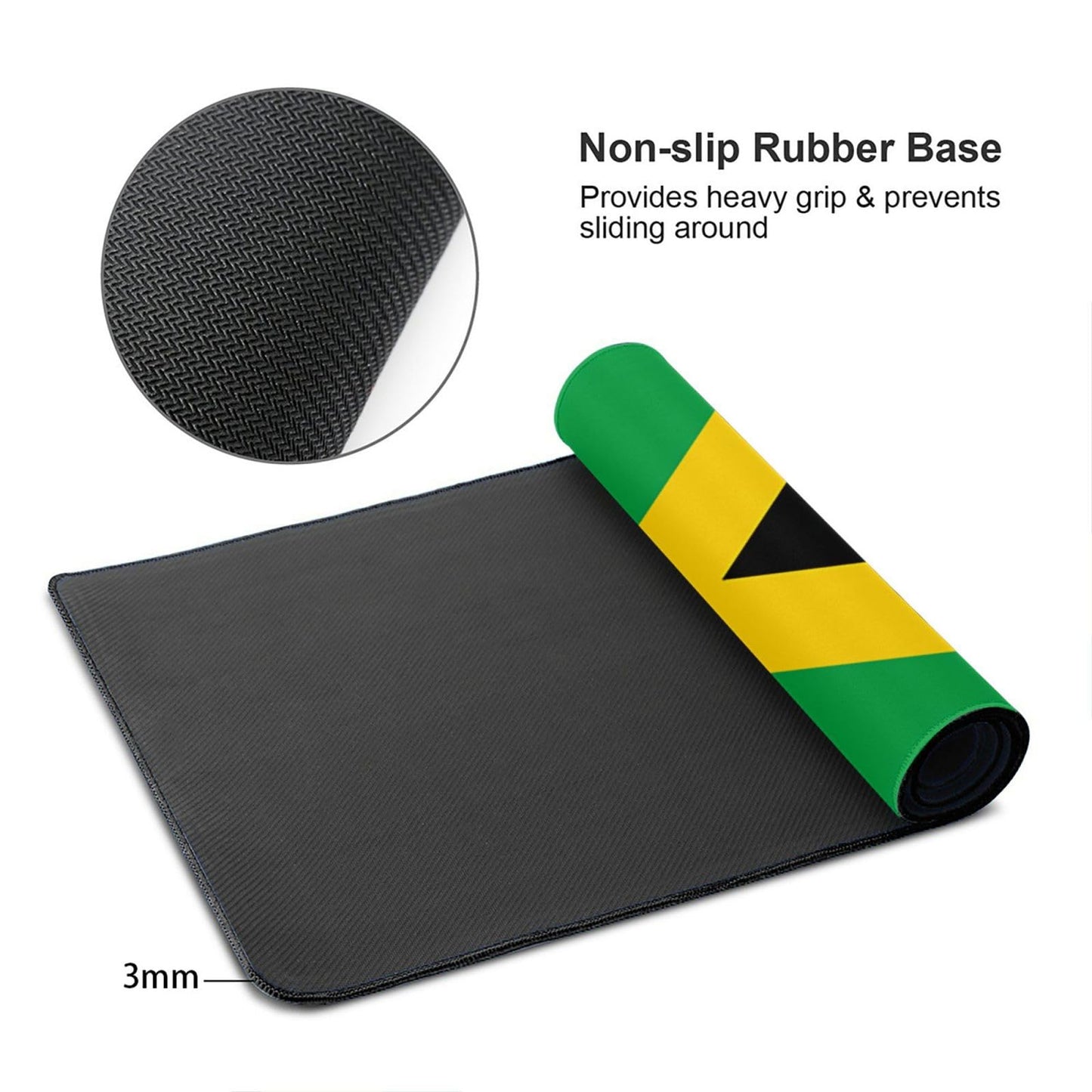 Jamaican Flag Large Gaming Mouse Pad,Keyboard Pad Comfortable Operation (3mm Thick) Suitable for Gamers Office Home (16 X 29.5 Inches) Aulwewd