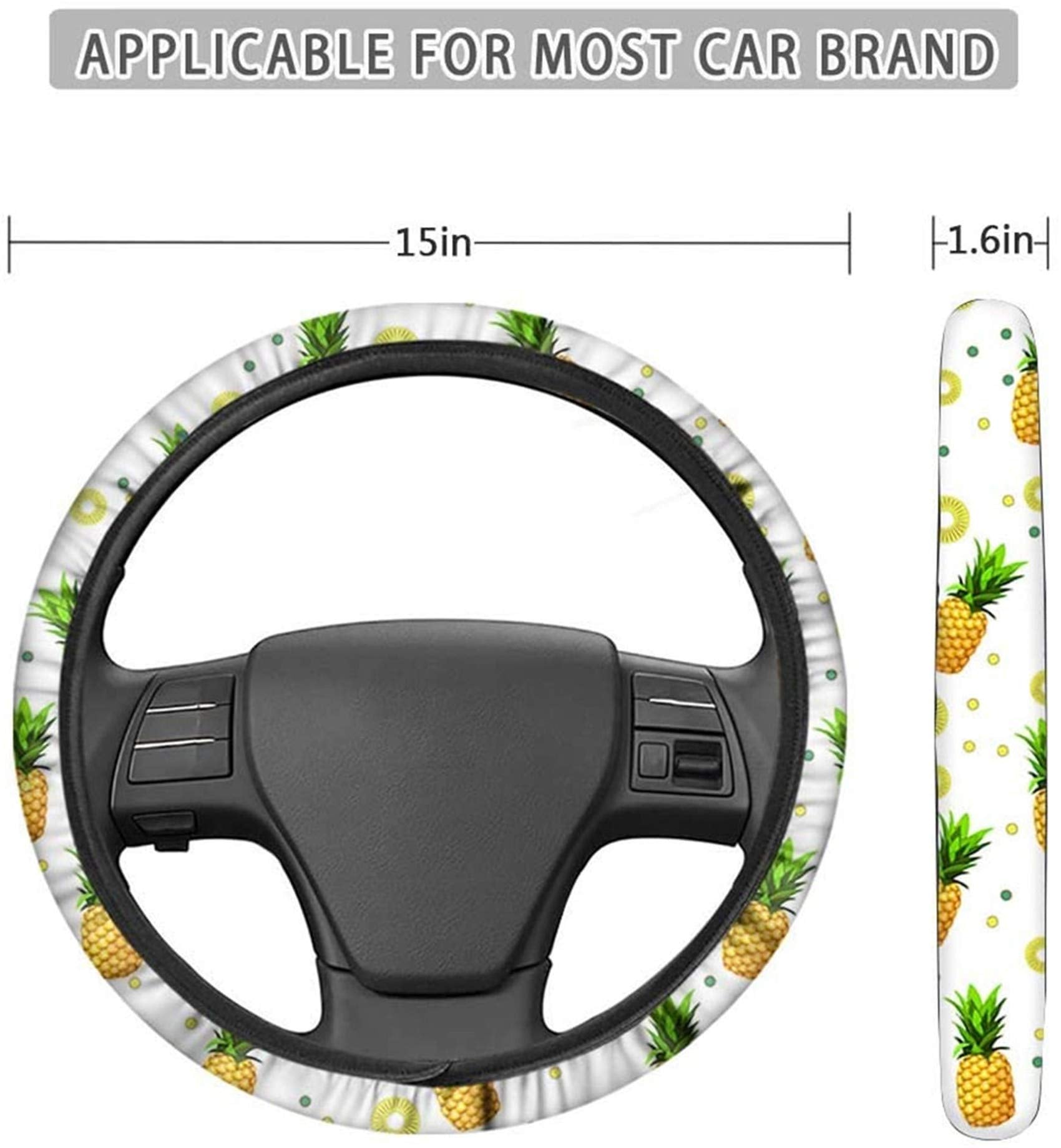 HUGS IDEA Jamaica Flag Automotive Steering Wheel Covers Non Slip Neoprene Steering Wheel Protector Universal Fit Most Vechicles SUV Sedan Vans HUGS IDEA