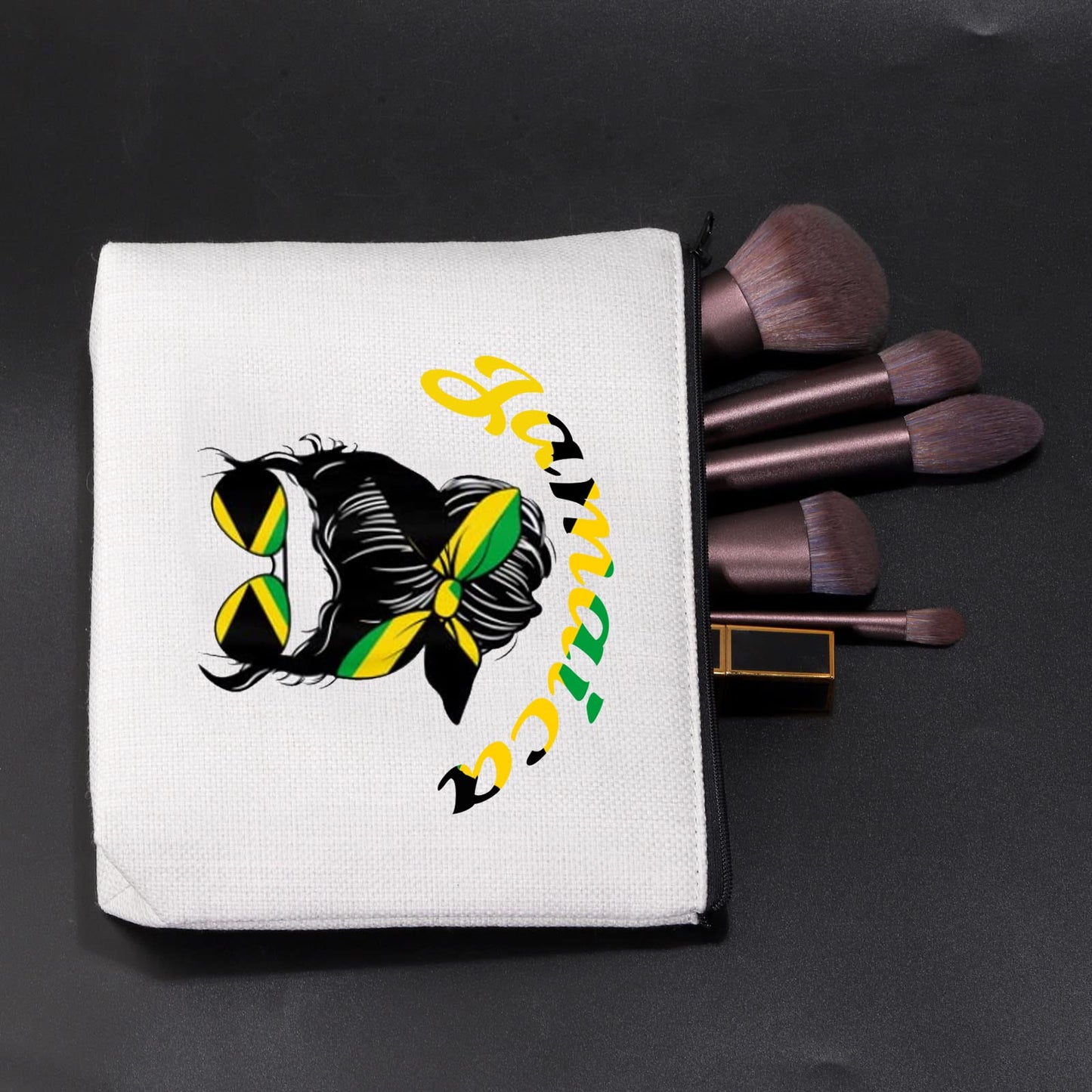 JNIAP Jamaica Gifts For Women Jamaican Flag Cosmetic Bag Jamaica Vacation Travel Makeup Bag Toiletry Zipper Pouch Jamaican Souvenirs Gift Idea JNIAP