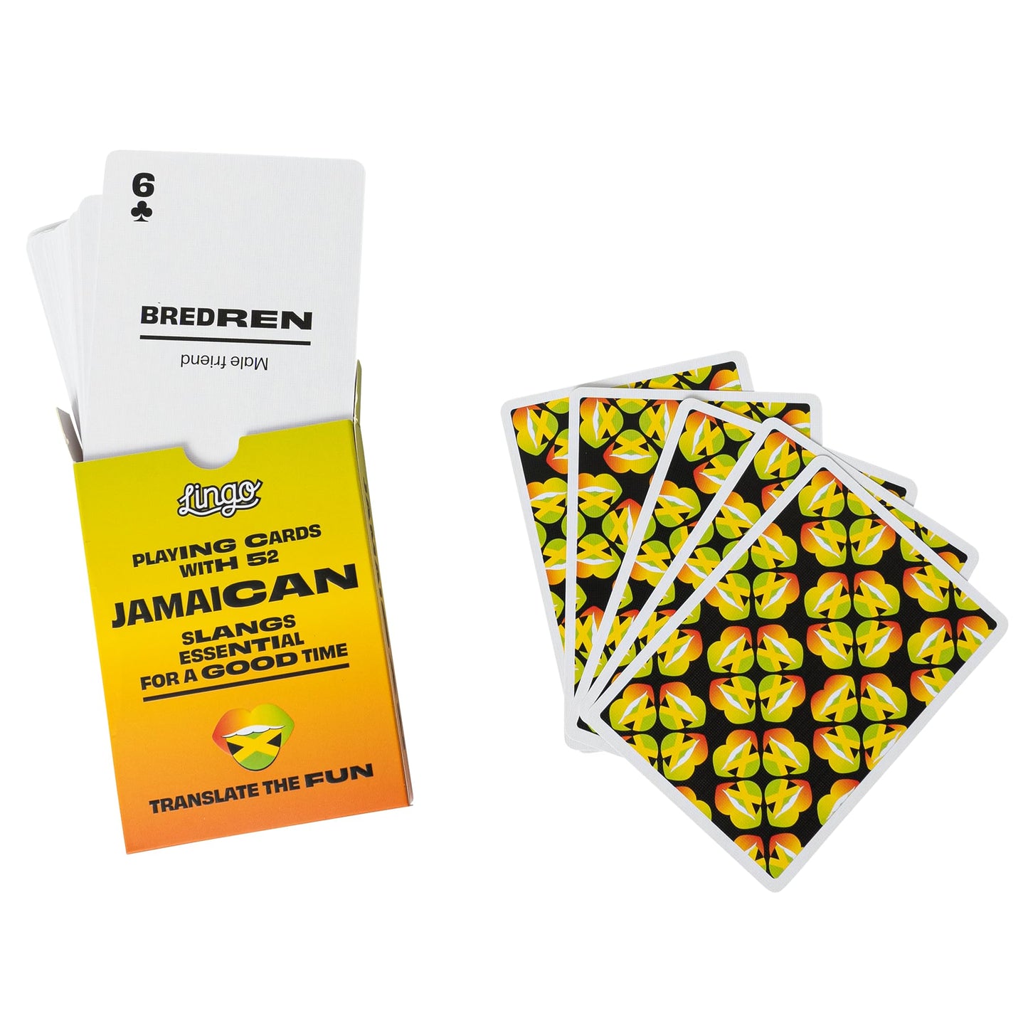 Jamaican Lingo Playing Cards | Travel Flashcards | Learn Jamaican Slang Vocabulary in A Fun & Easy Way | 52 Essential Translations Lingo