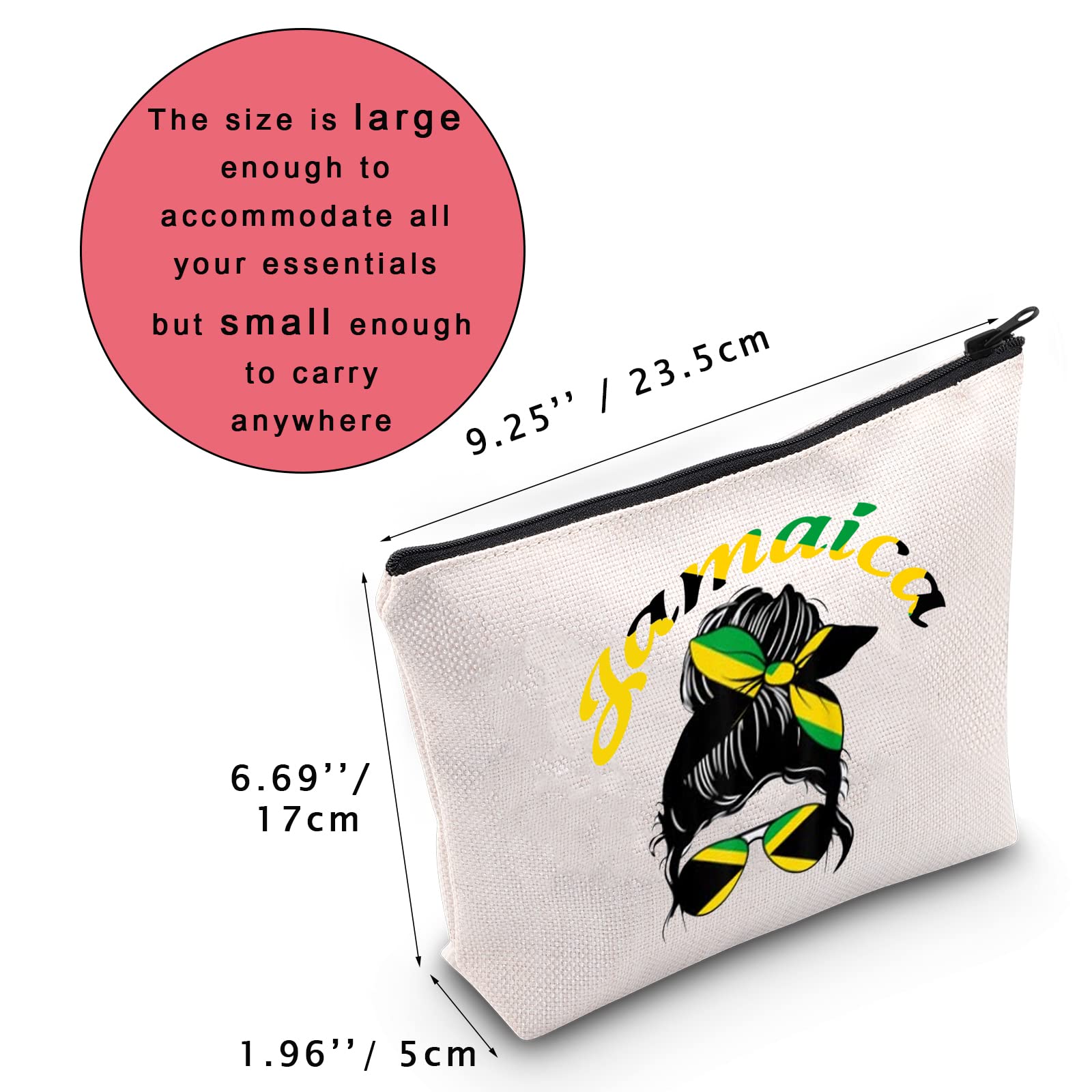 JNIAP Jamaica Gifts For Women Jamaican Flag Cosmetic Bag Jamaica Vacation Travel Makeup Bag Toiletry Zipper Pouch Jamaican Souvenirs Gift Idea JNIAP