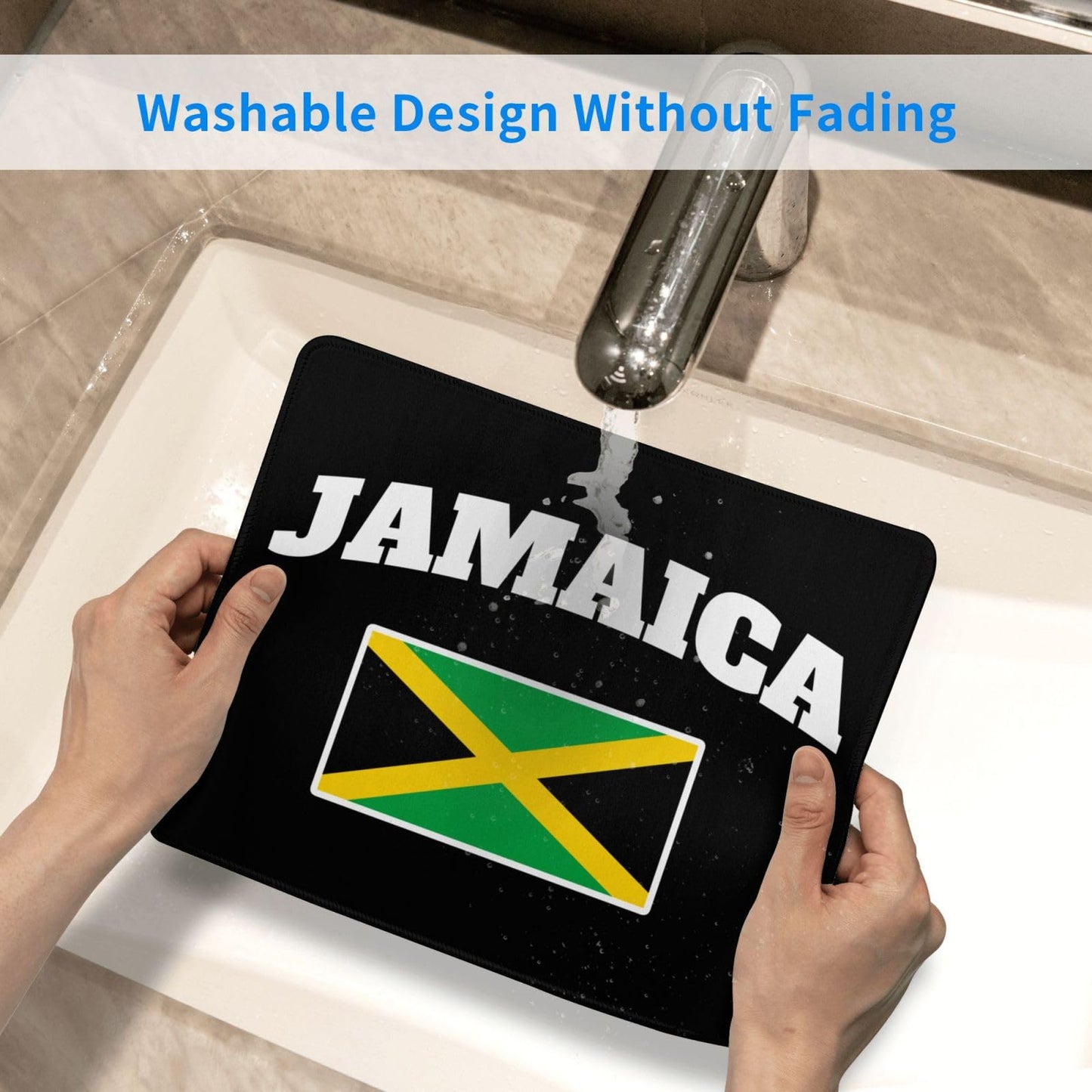 Jamaican Jamaicans Jamaica Flag Square Applicability Strong Mouse Pad Non-Slip Rubber Base Office Accessories Desk Decor Bneoip