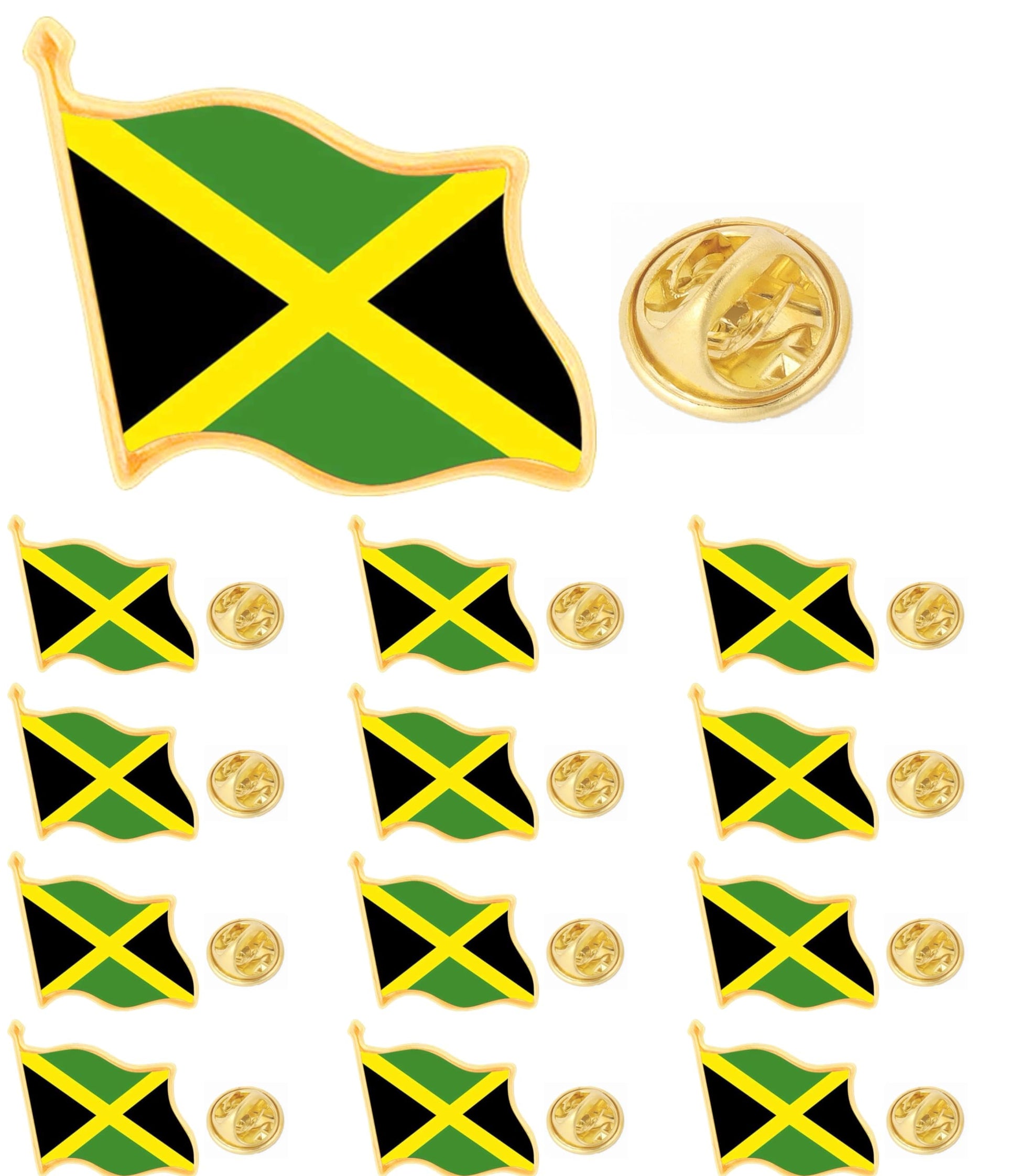 CINFAC 12/25/50/100pcs small Jamaica Flag lapel pin Jamaican flag pins badge bulk (25) CINFAC