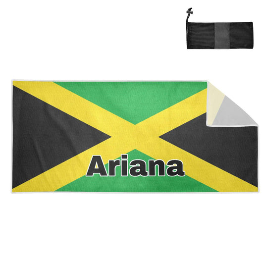 J JOYSAY Custom Jamaica Flag Quick Dry Beach Towels for Adults Personalized Microfiber Beach Towels with Name Oversized Customized Quick Fast Dry Sand Towel for Boyfriend Girlfriend Beach,31x71in J JOYSAY