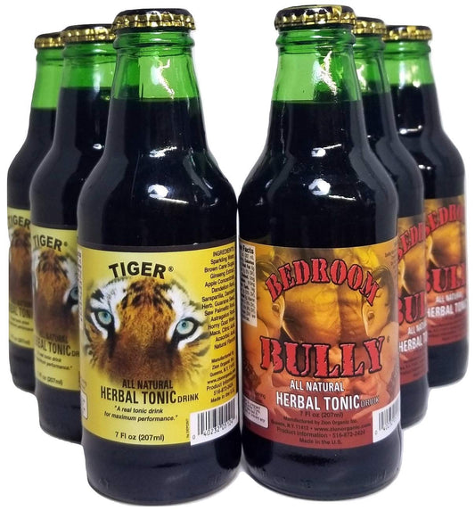 Zion Brand Herbal Tonic variety 6-pack - Tiger and Bedroom Bully - 7 OZ each Zion brand