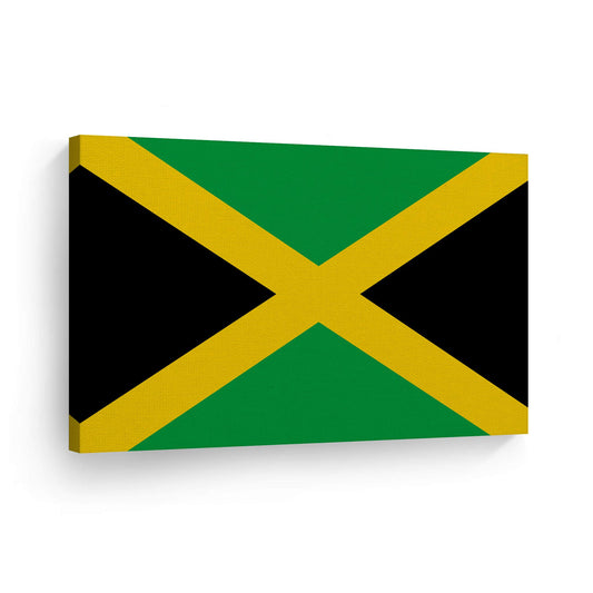 Smile Art Design Jamaica Flag Canvas Wall Art Print Country Flags Office Living Room Dorm Bedroom Kitchen Man Cave Sports Club Bar Decor Modern Home Decor Ready to Hang Made in USA - 8x12 Smile Art Design