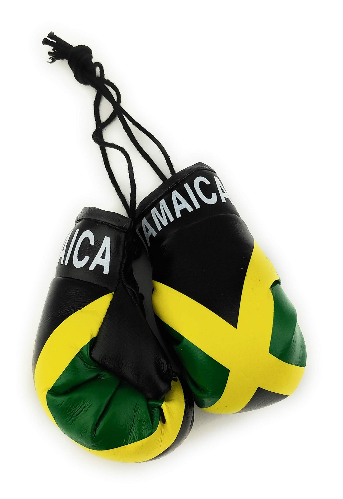 Hanging Car Mirror Mini Boxing Gloves (Jamaica) Red Hat Ent