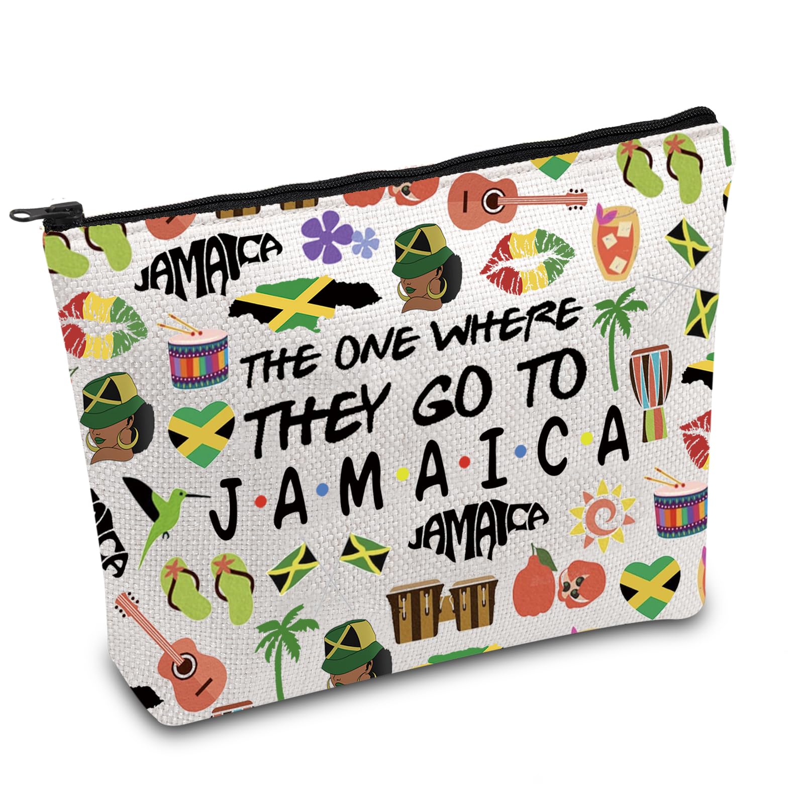 FOTAP Jamaica Trip Makeup Bag Jamaica Travel Gift Latin America Souvenir Gift Jamaica Travel Bag Housewarming Gift Welcome Gift (JAMAICA) FOTAP