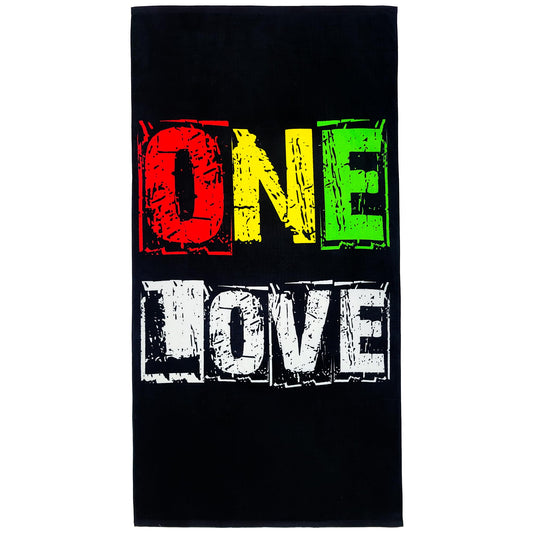 Beachland One Love Beach towel 30 x 60 inch 100% Cotton Jammin' Rastafari and Dreadlocks (One Love, 1 Towel) Beachland