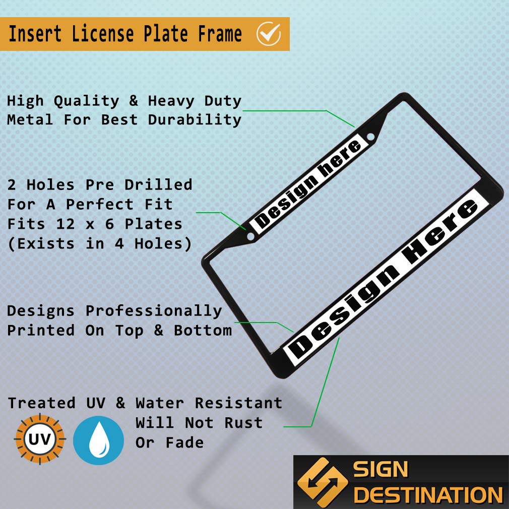 Sign Destination Metal Insert License Plate Frame Jamaica, No Problem! Jamaican Weatherproof Car Accessories Black 2 Holes Solid Insert 1 Frame Sign Destination