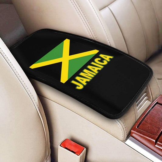 merahans Cute Universal Car Armrest Seat Box Cover Protector Jamaican Flag Auto Center Console Pad Fit Car Decor Accessories merahans