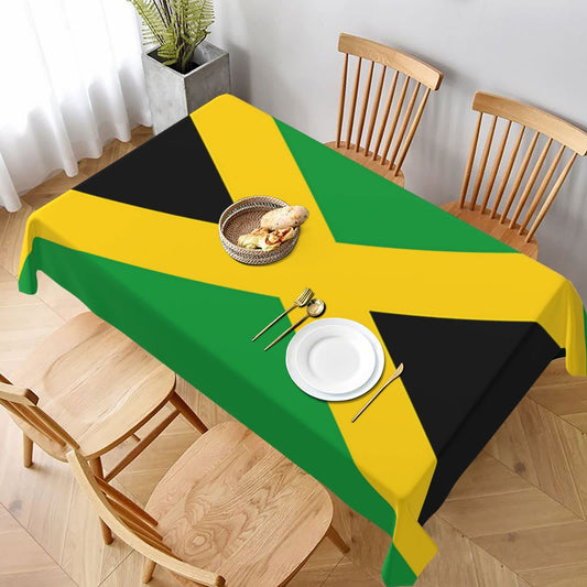 aifaqukuanga Jamaican Flag Rectangle Tablecloth Washable, Oil Proof Spill Proof Waterproof Table Cover for Kitchen Dining Parties Weddings aifaqukuanga