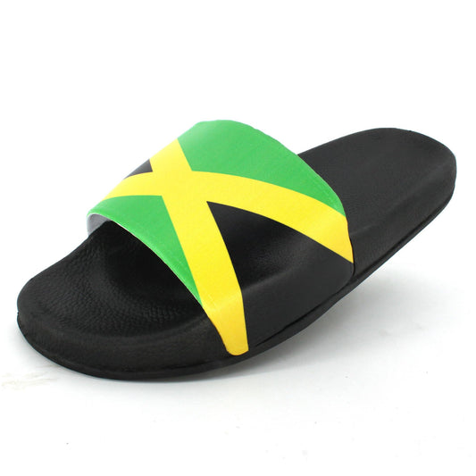 Jamaican Rasta Reggae RGY Caribbean Slippers Sandals for Women and Men Sandals Open Toe Soft Cushioned Non-Slip for Indoor & Outdoor（LTX001-40） RGYLION