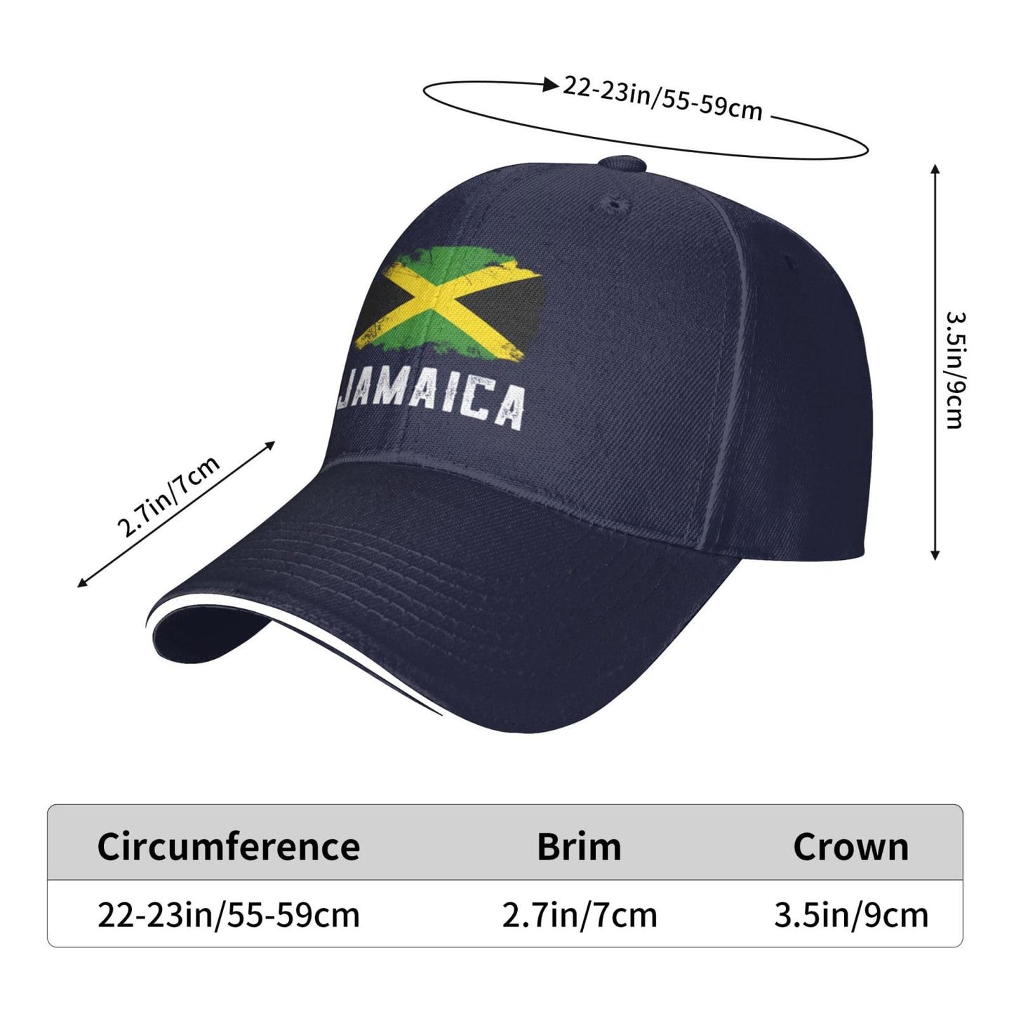 MkYoko Retro Vintage Jamaica Flag Jamaican Baseball Cap for Women Cowboy Hat Trucker Hat Men Dad Hat Snapback Hat Black MkYoko