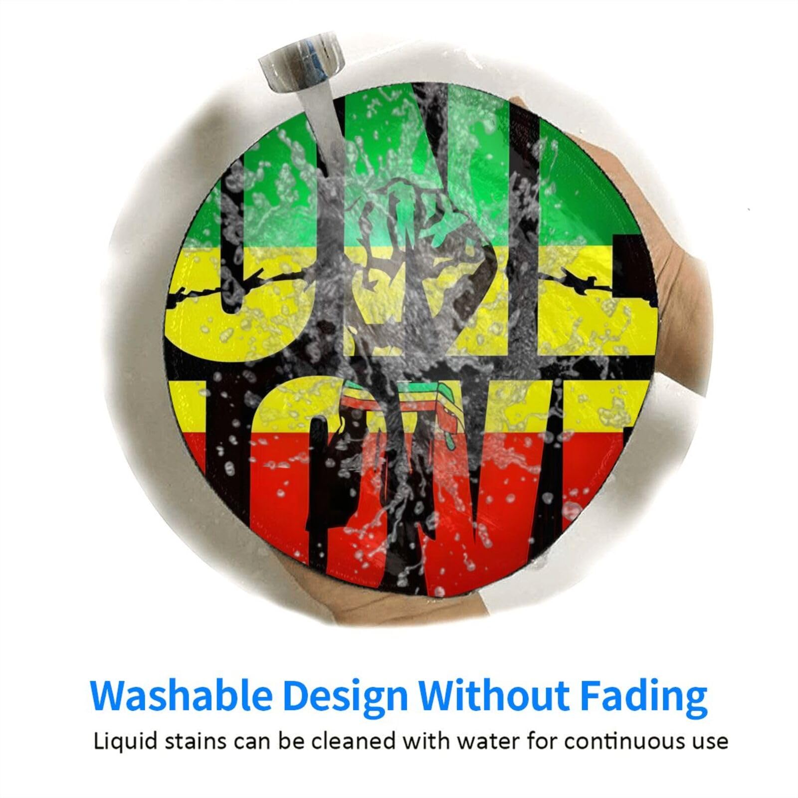 Rasta Jamaican Reggae One Love Mouse Pad Non Slip Rubber Base Mouse Mat Personalized Design Round Gaming Mouse Pad 8 in Imaging876