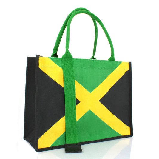 VOARYISA Women's Canvas Tote Bag Waterproof Ribbon Beach Bag Jamaican Reggae Party Bag(Jamaican) VOARYISA