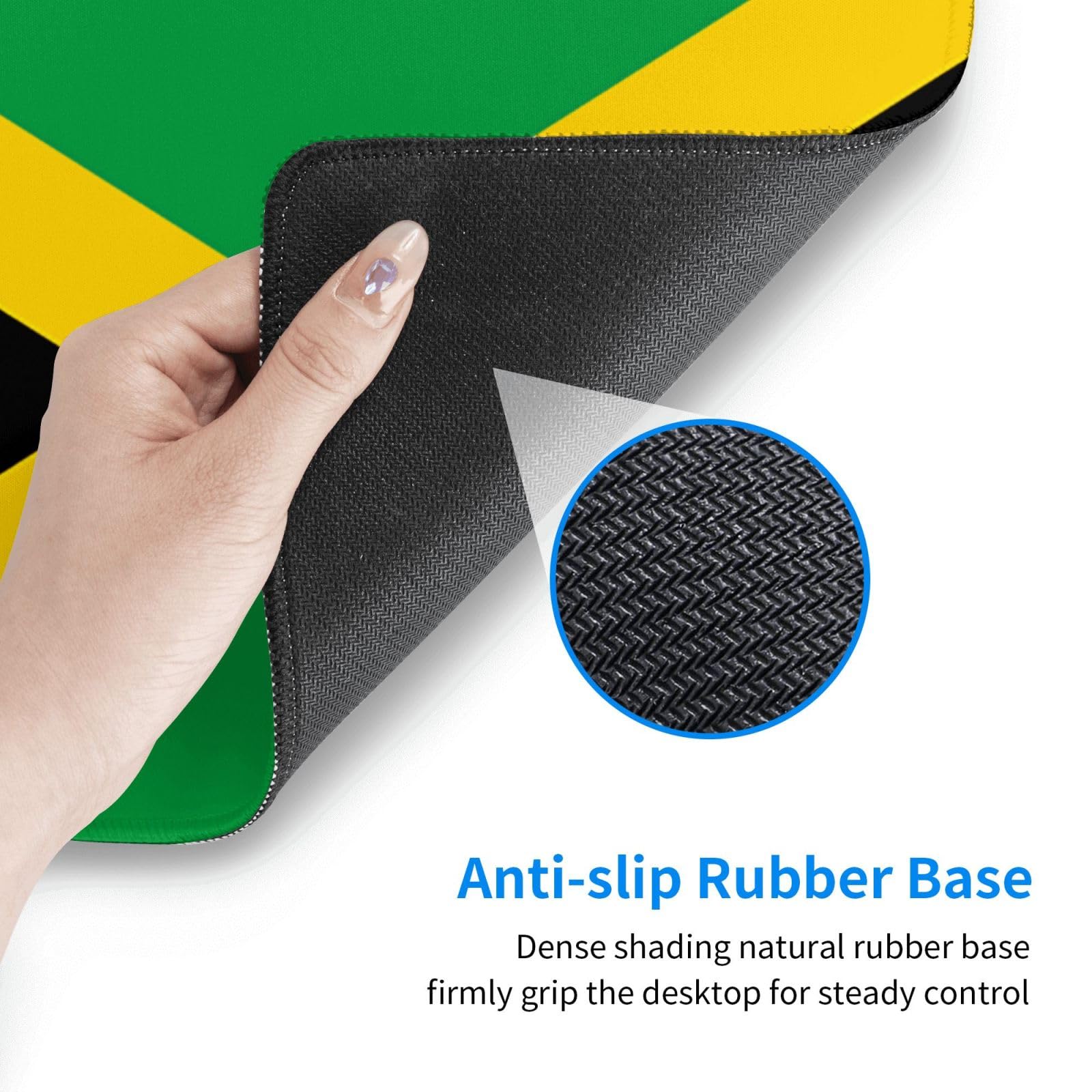 Jamaican Flag Large Gaming Mouse Pad,Keyboard Pad Comfortable Operation (3mm Thick) Suitable for Gamers Office Home (16 X 29.5 Inches) Aulwewd