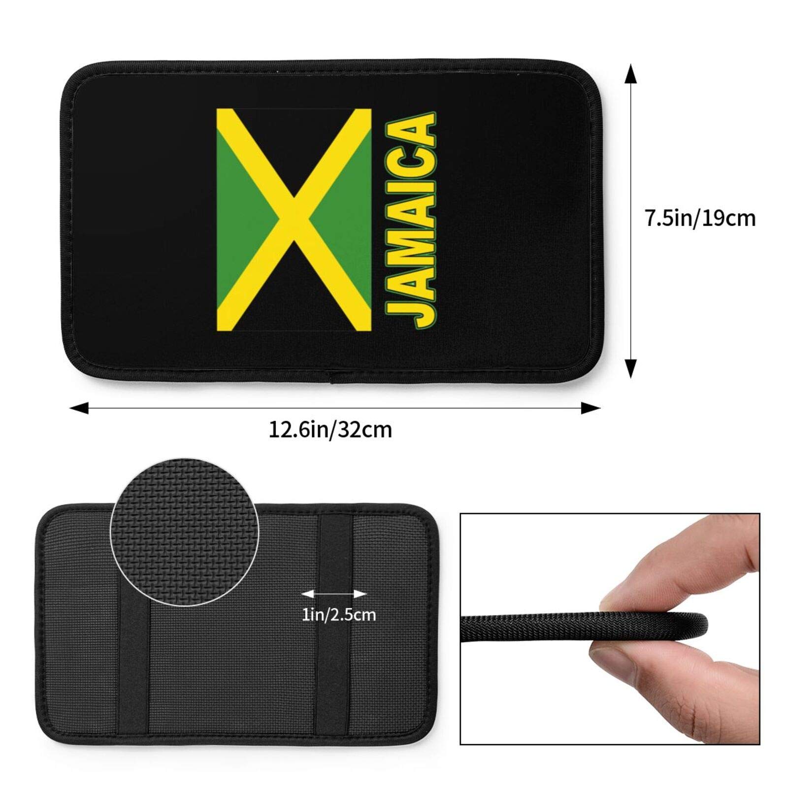 merahans Cute Universal Car Armrest Seat Box Cover Protector Jamaican Flag Auto Center Console Pad Fit Car Decor Accessories merahans