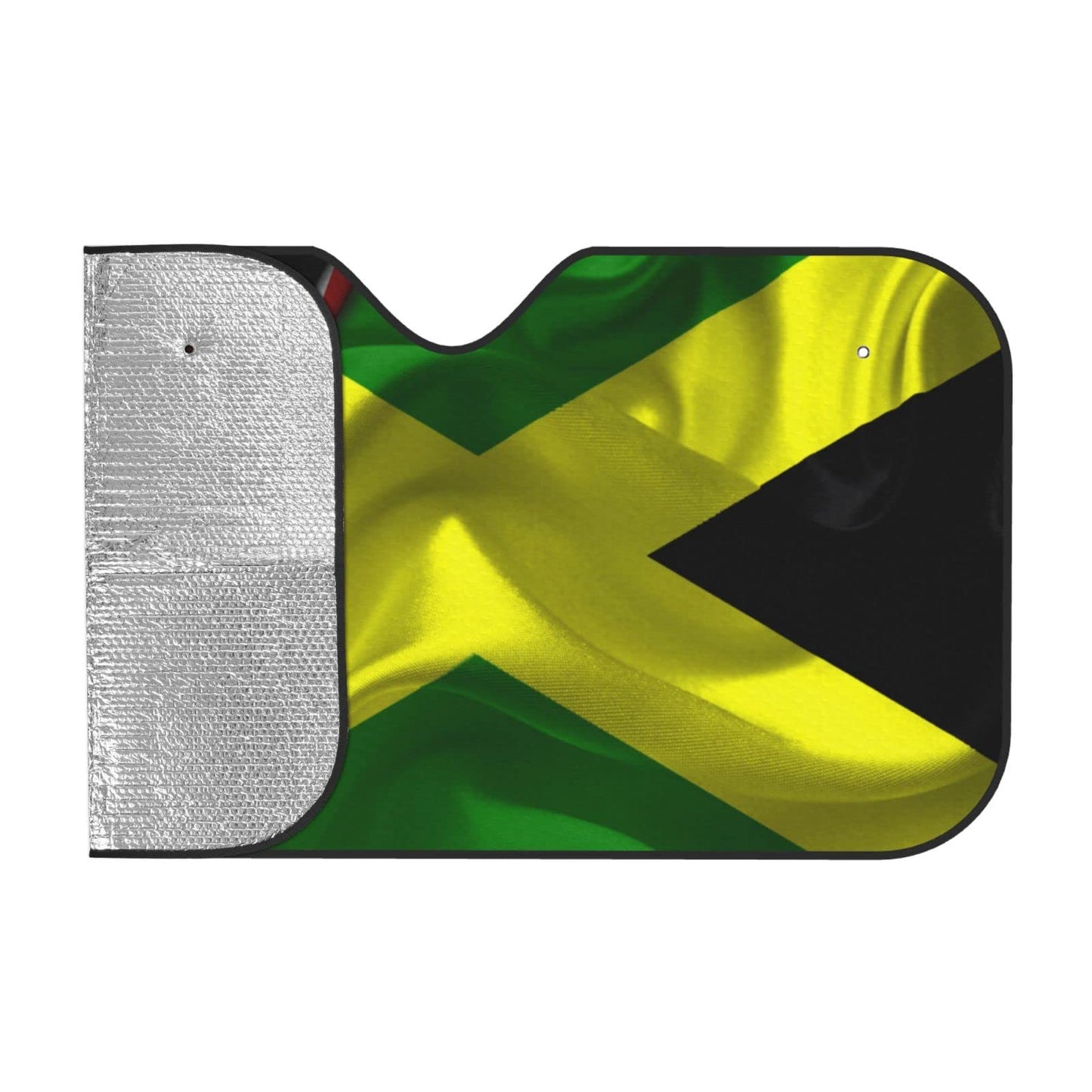 American Flags and Jamaica Jamaican Flag Car Windshield Sun Shade (51" X 27.5") (55" X 30") Aluminium Foil Foldable Windshield Sunshade Suction Cup Fixed Generic