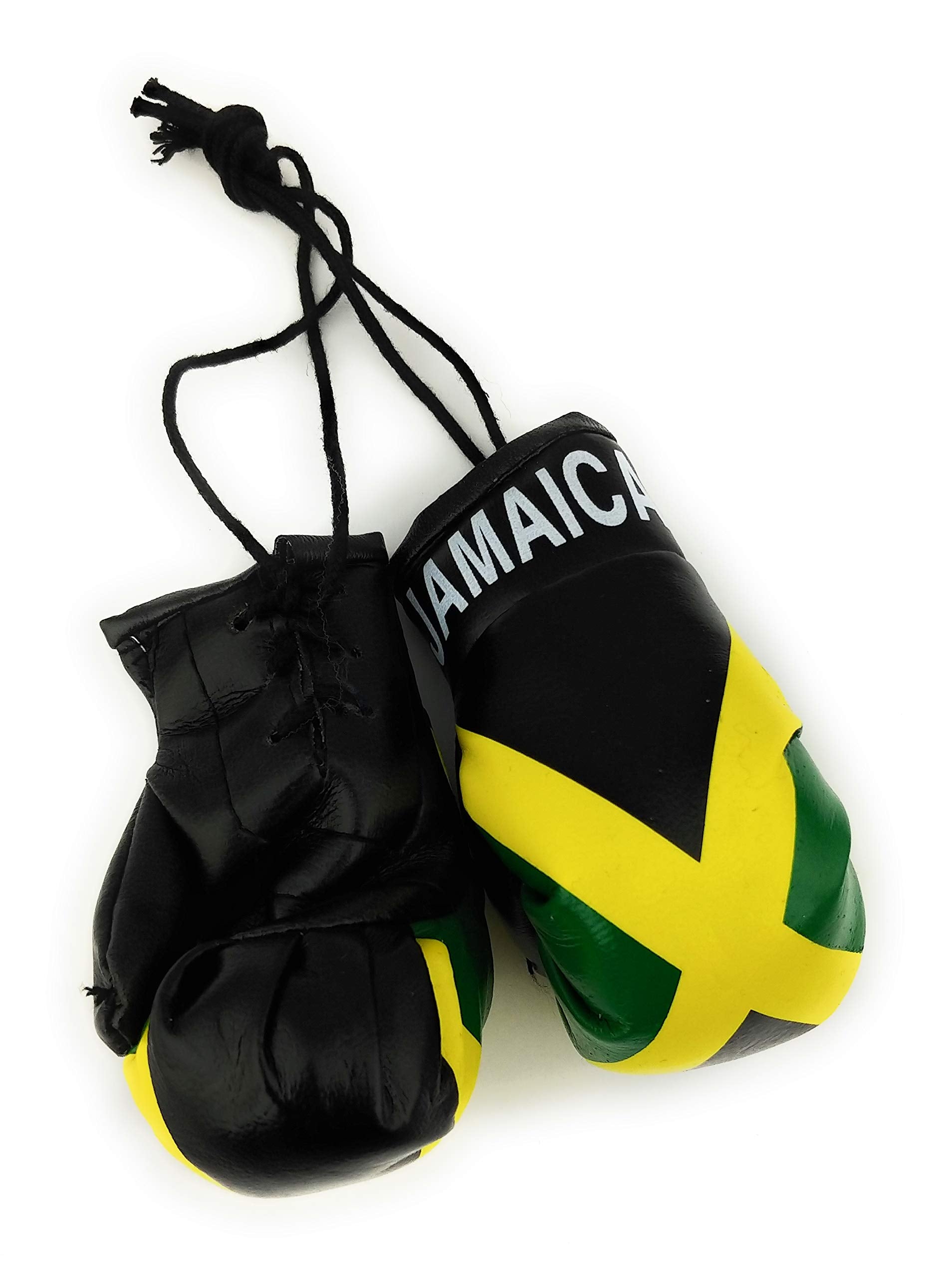 Hanging Car Mirror Mini Boxing Gloves (Jamaica) Red Hat Ent