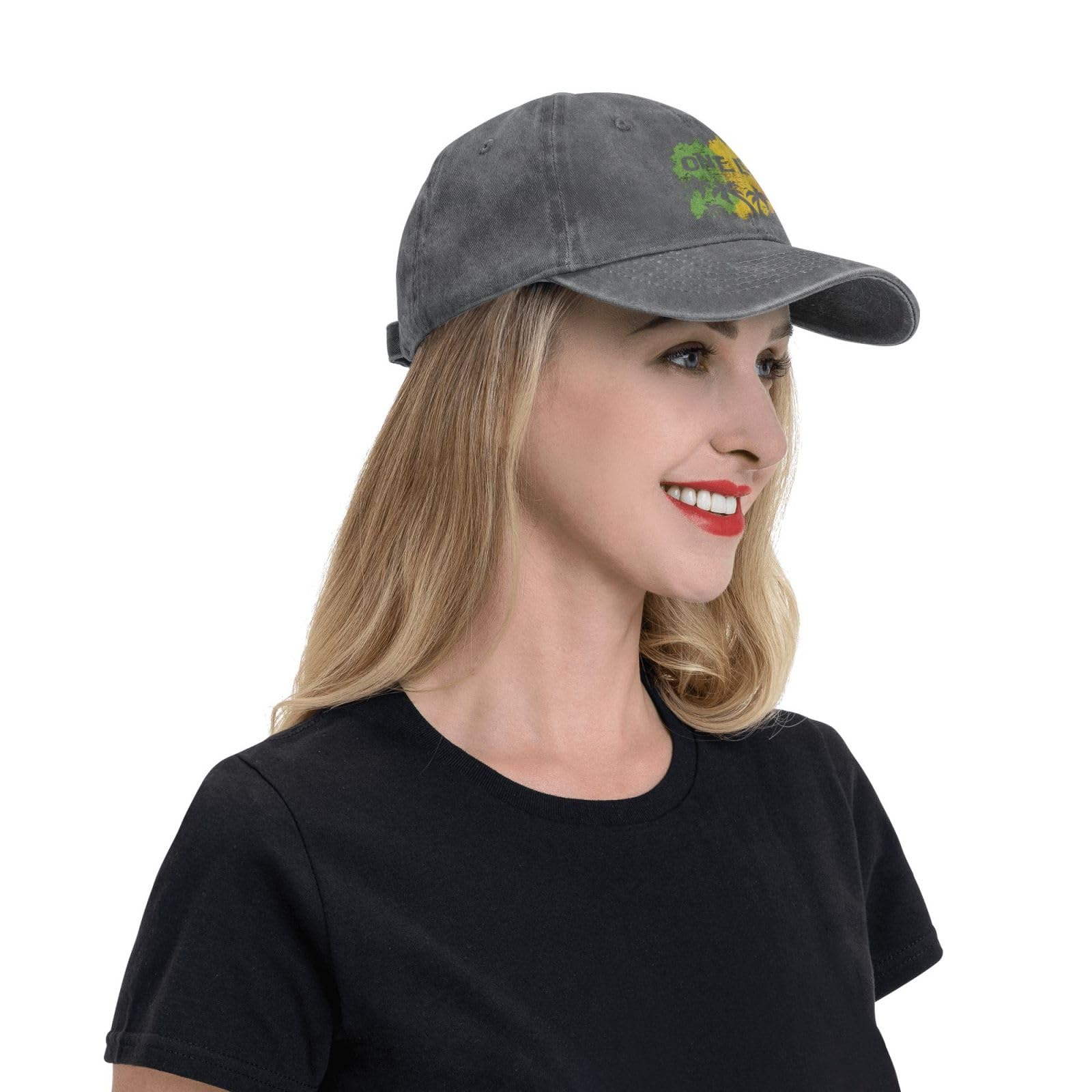 VTHXLOI One Love Jamaican Rasta Reggae Denim Hat Baseball Cap Adjustable Caps Dad Hat Deep Heather VTHXLOI