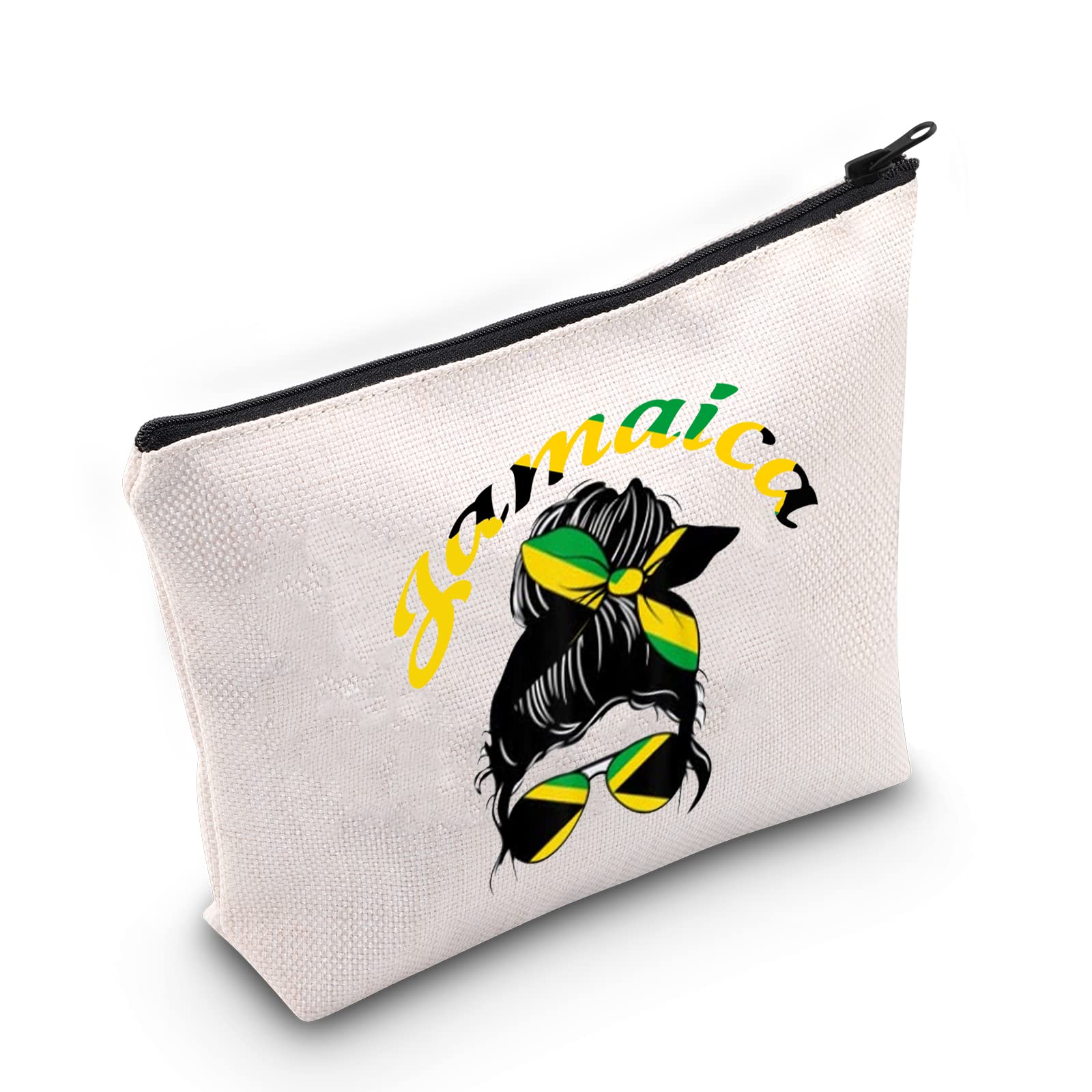 JNIAP Jamaica Gifts For Women Jamaican Flag Cosmetic Bag Jamaica Vacation Travel Makeup Bag Toiletry Zipper Pouch Jamaican Souvenirs Gift Idea JNIAP