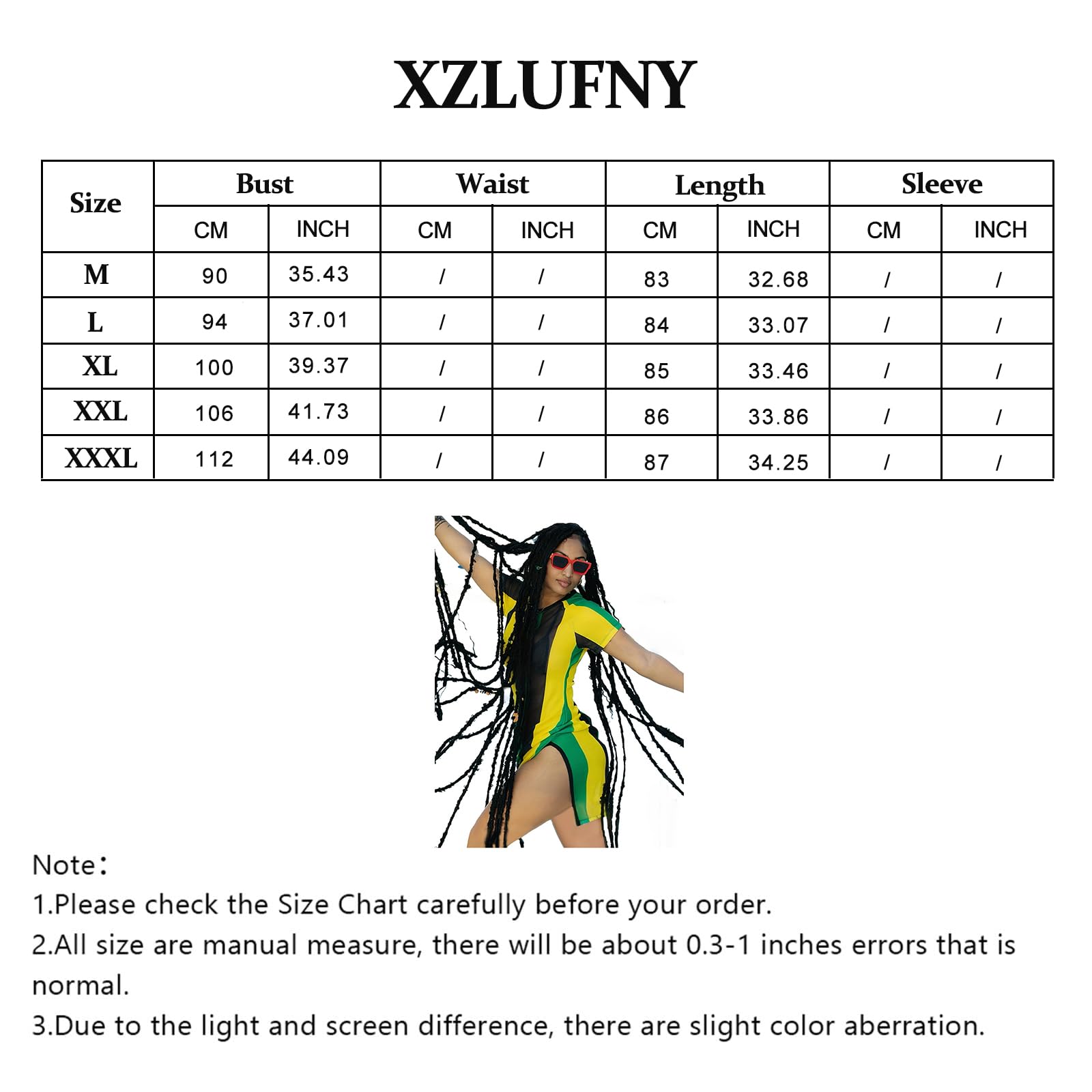 XZLUFNY Bikini Cover Ups for Women Jamaica Flag Clubwear Party Dresses Skin-Friendly Transparent Loose Short Swim Suit (Short M) XZLUFNY