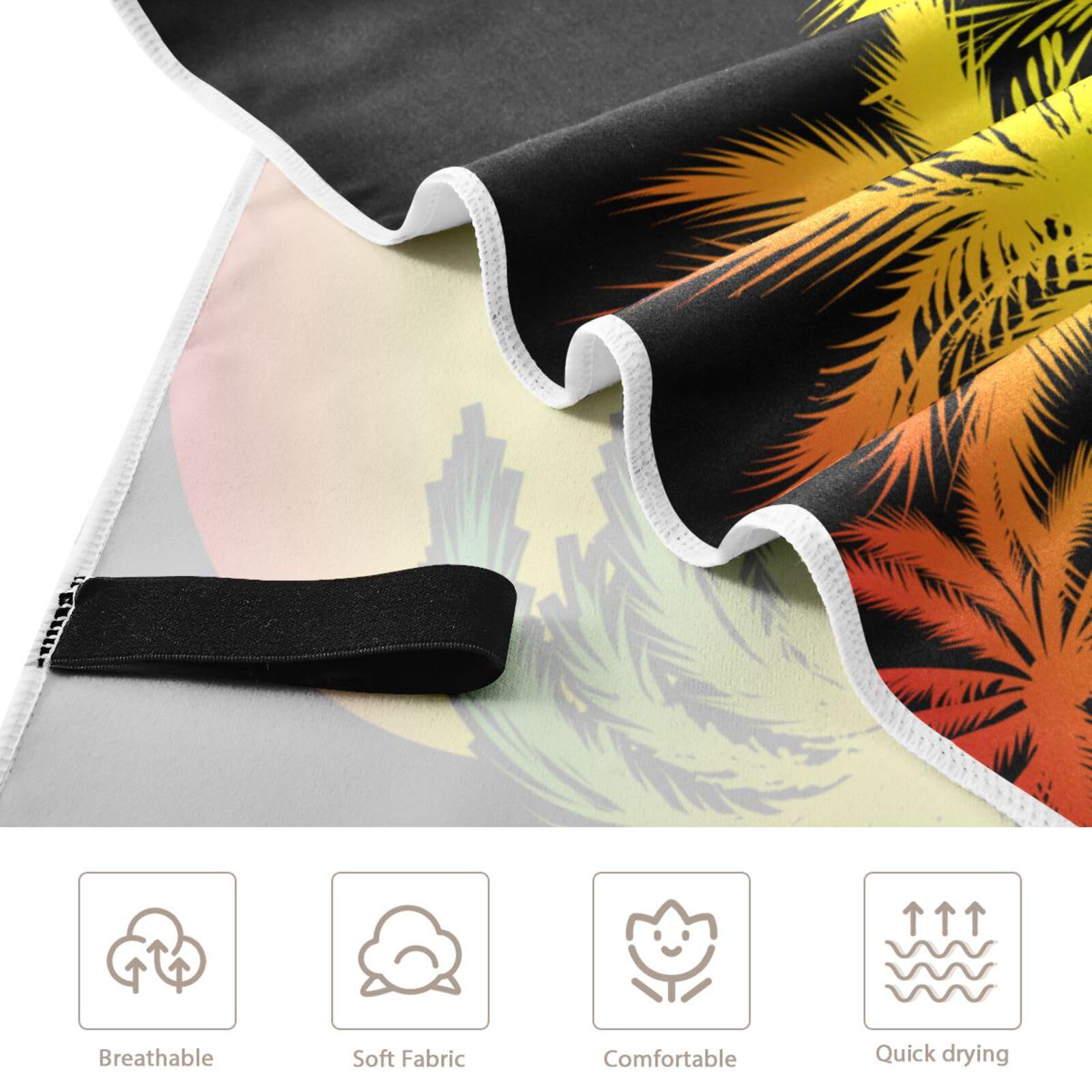 Yasala Patriot Sand Free Beach Towel Jamaica One Love Coconut Palm Oversize Soft Bath Towel Quick Dry Lightweight Hiking Camping Compact Towel 31" × 71" Yasala