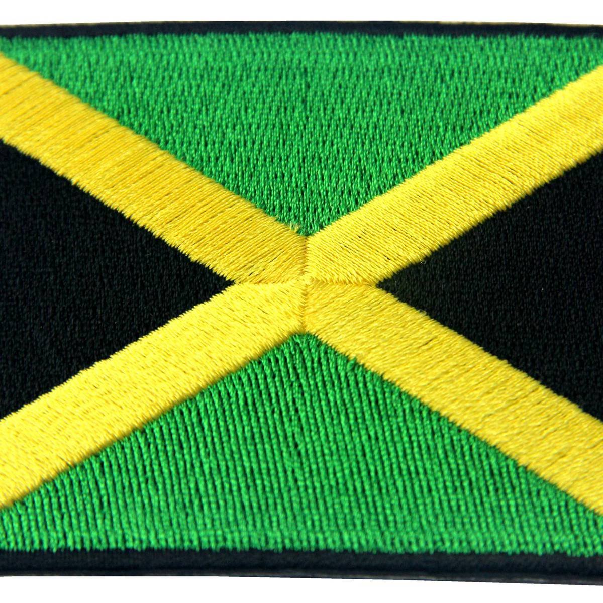 Jamaica Flag Embroidered Emblem Rasta Jamaican Rastafarian National Iron On Sew On Patch EmbTao