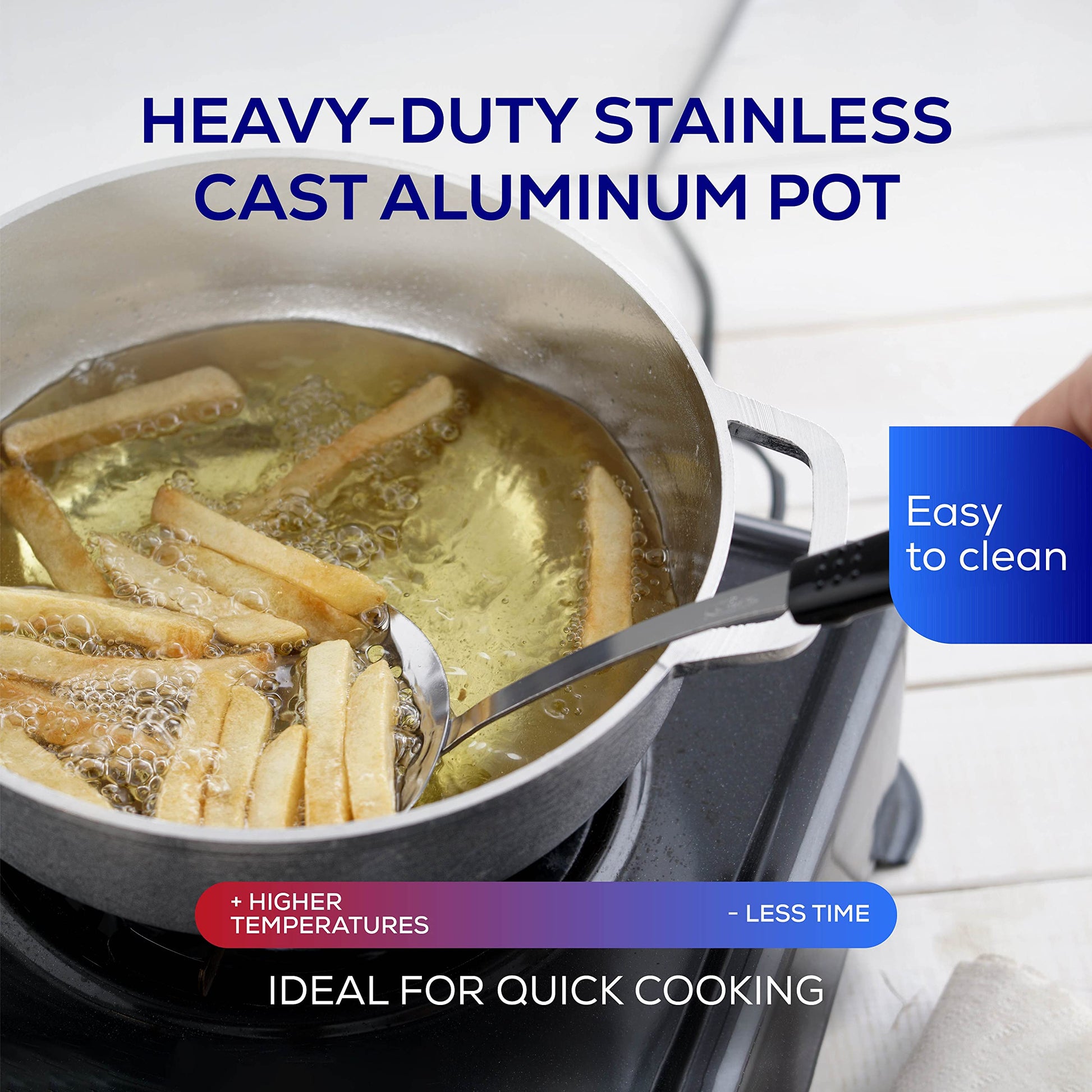 Universal Large Caldero 47 Cups - 17 QT / 16 L, Stainless Aluminum Pot, Even Heat Distribution and Fast Cooking Dutch Oven Pot with Lid, Ergonomic Handles, Ideal for Rice, French Fries, and More universal