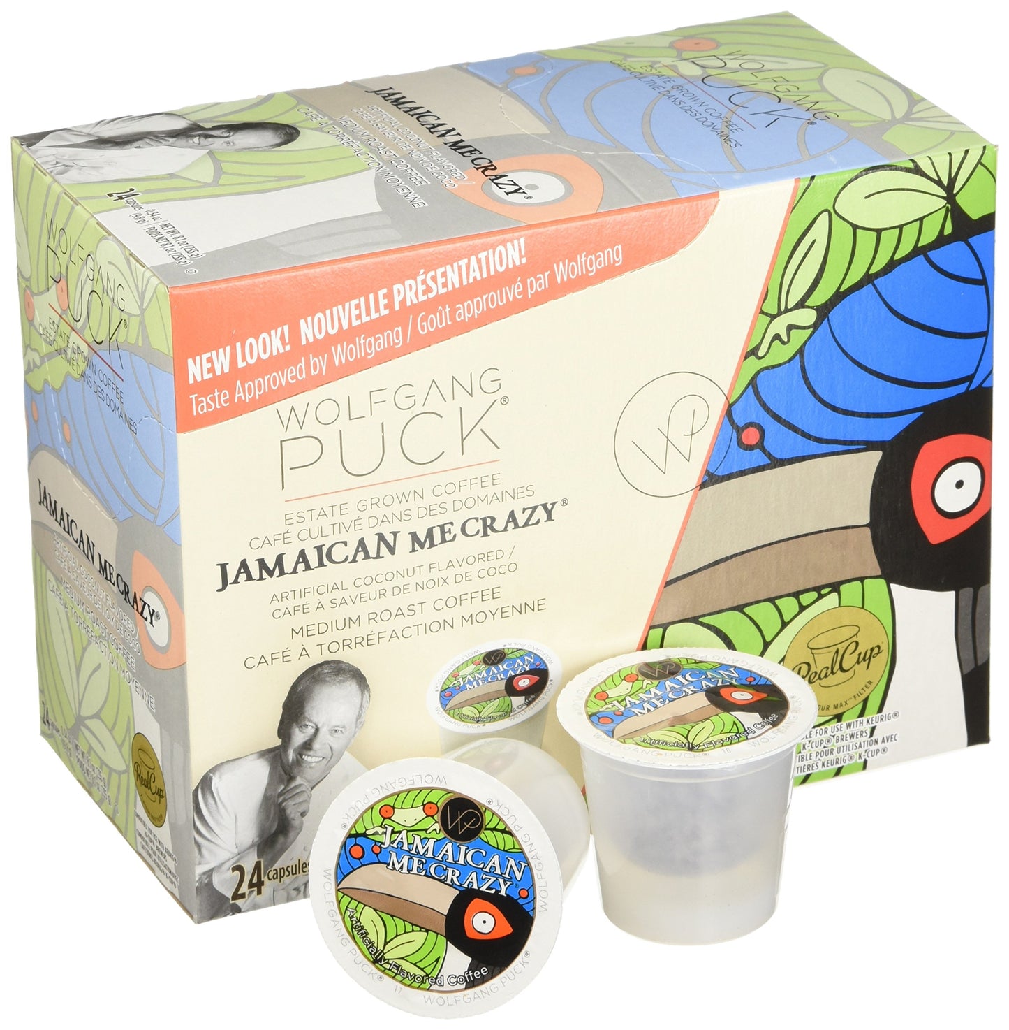 Wolfgang Puck Coffee Jamaican Me Crazy Flavored Coffee Single Serve Cups for Keurig, 24 Count (060731740002) Wolfgang Puck