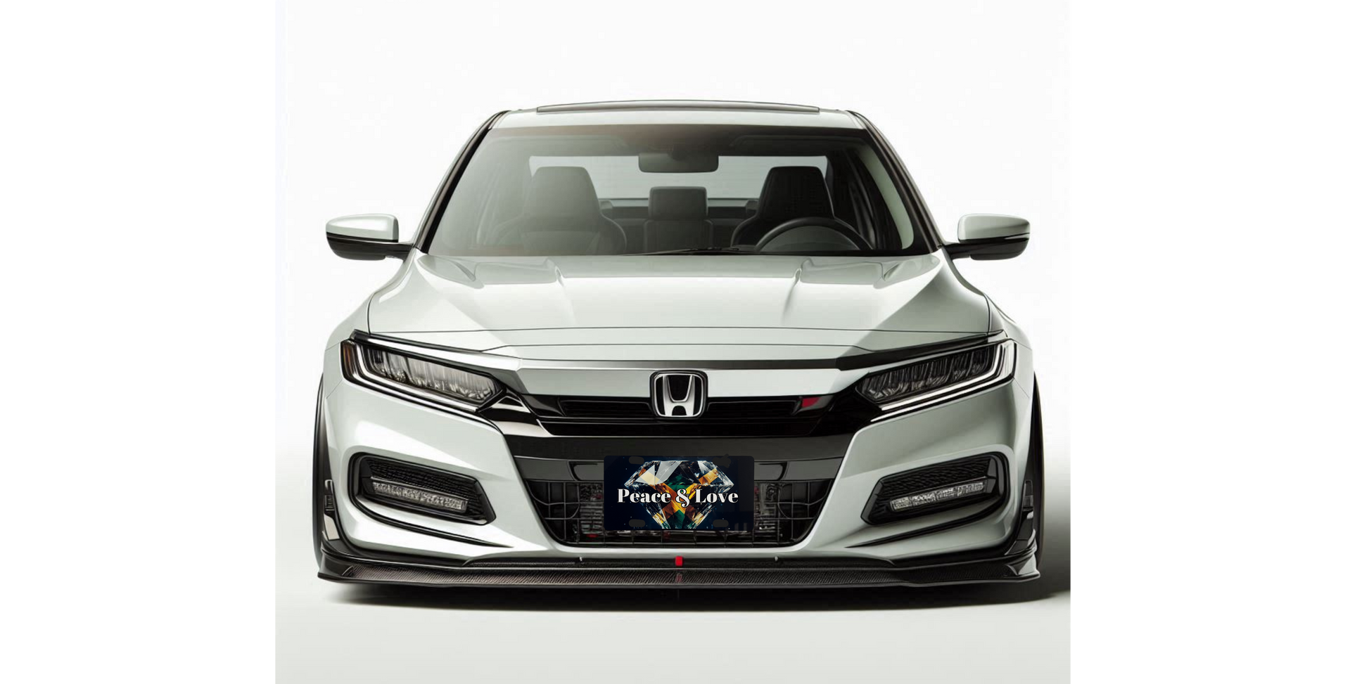 jamaica themed vanity tag license plate on honda accord