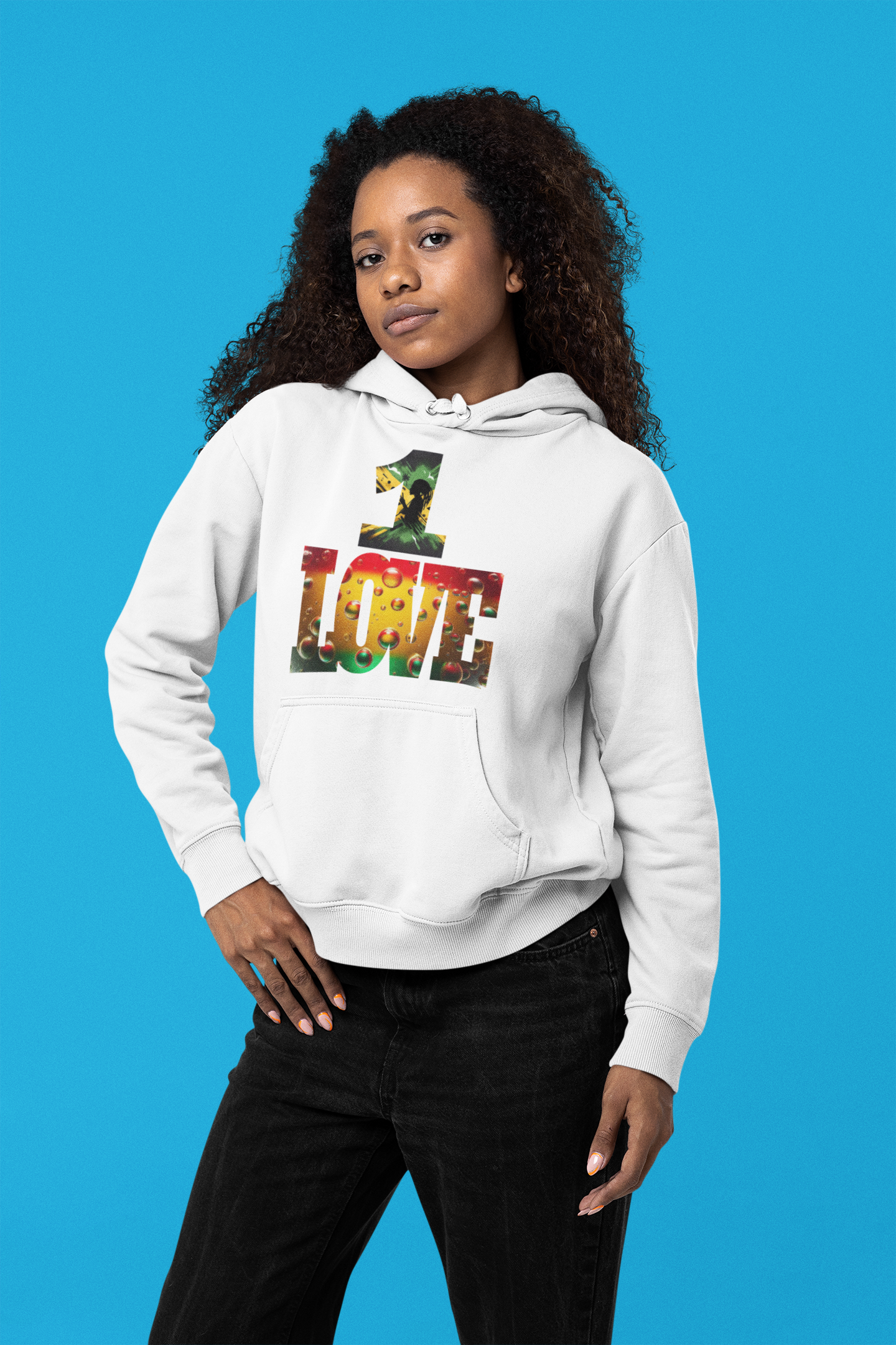 Jamaican Theme Hoodie Sweatshirt - 1 Love Imaging876