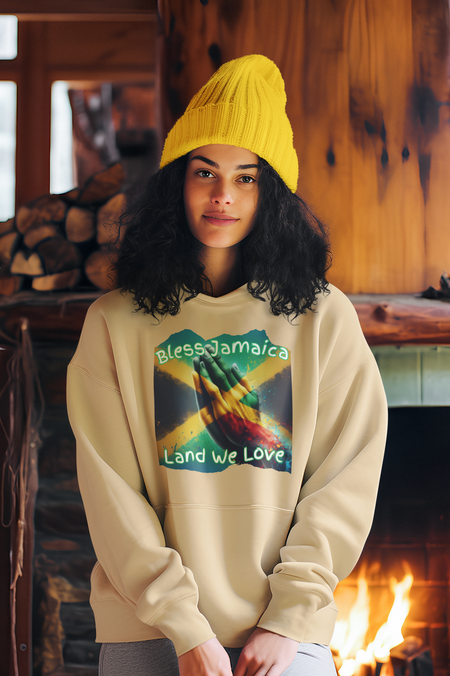 Jamaican Themed Hoodie Pullover - Bless Jamaica Land We Love Imaging876